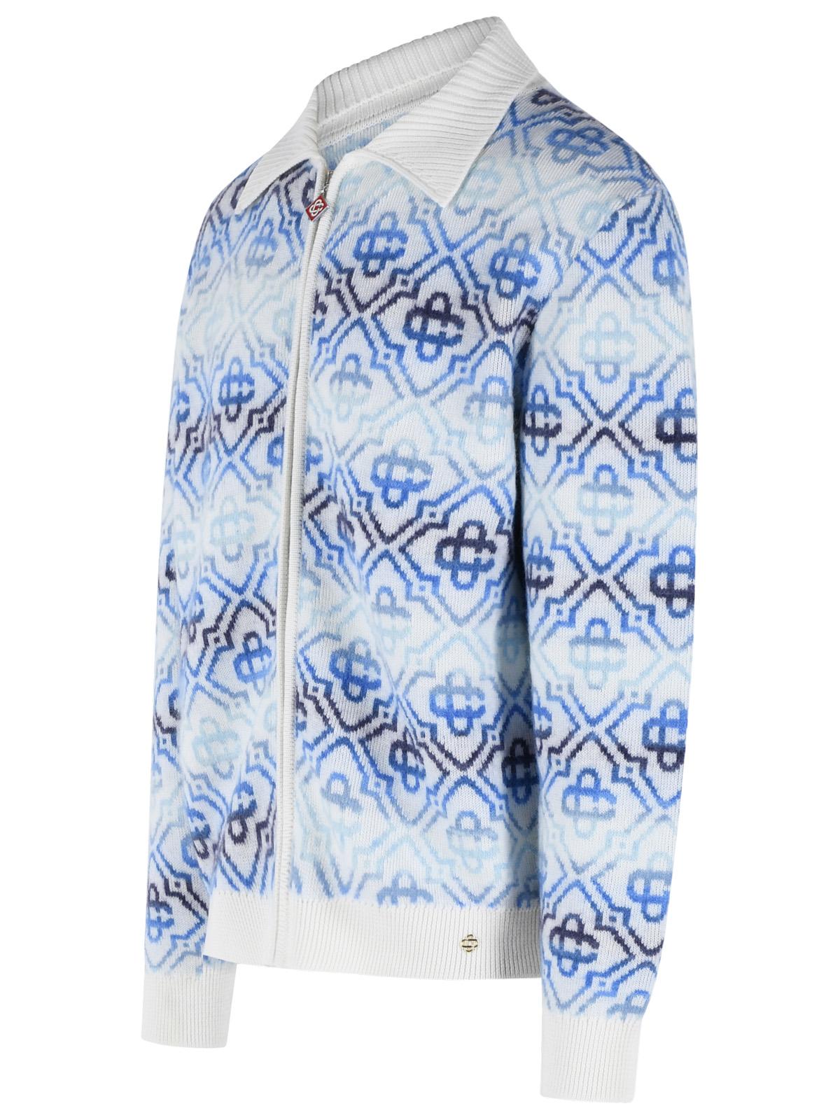 Casablanca Light Blue Wool Blend Sweater Men CASABLANCA