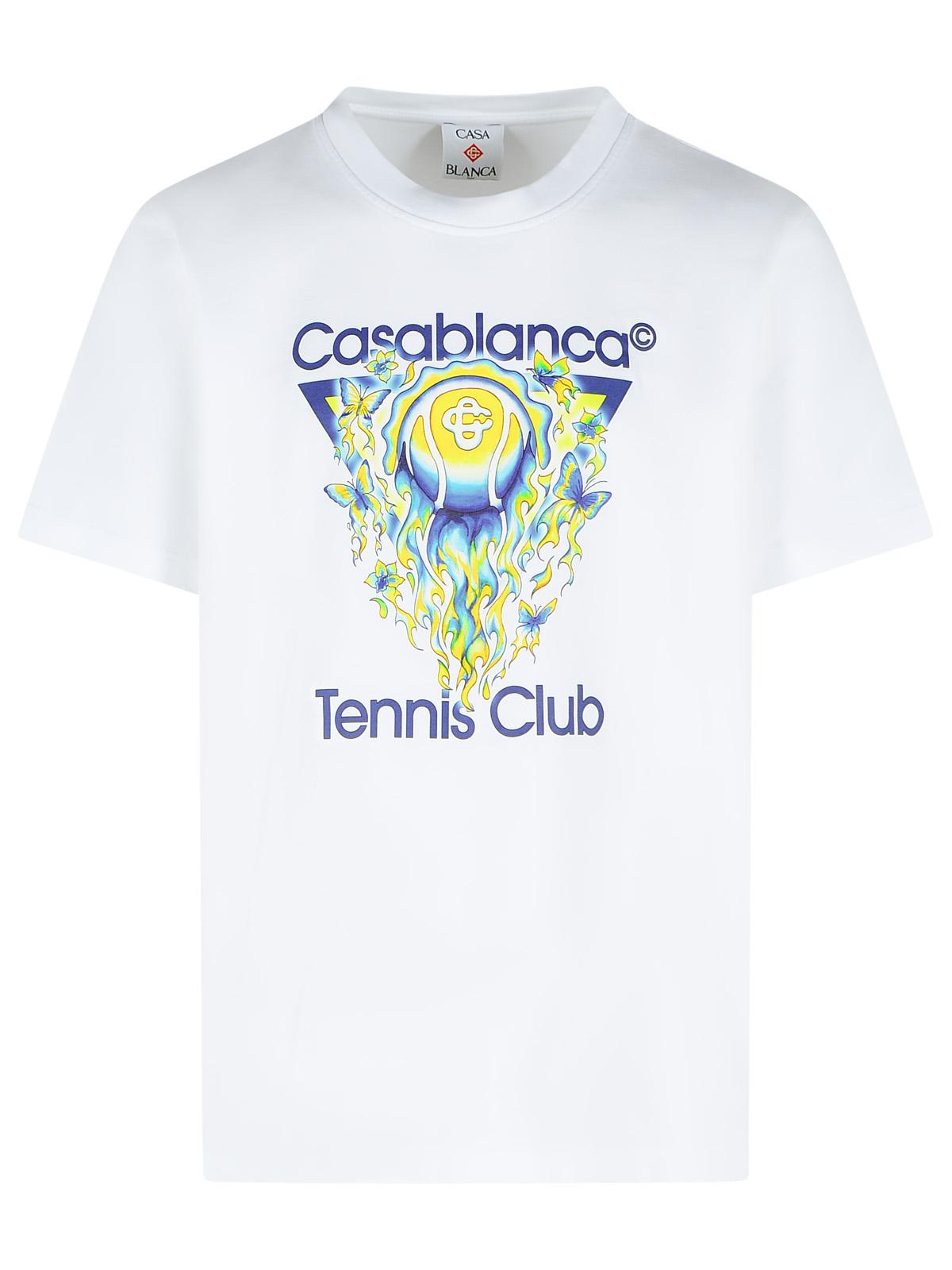 Casablanca 'Tennis Club Icon' White Cotton T-Shirt Men CASABLANCA