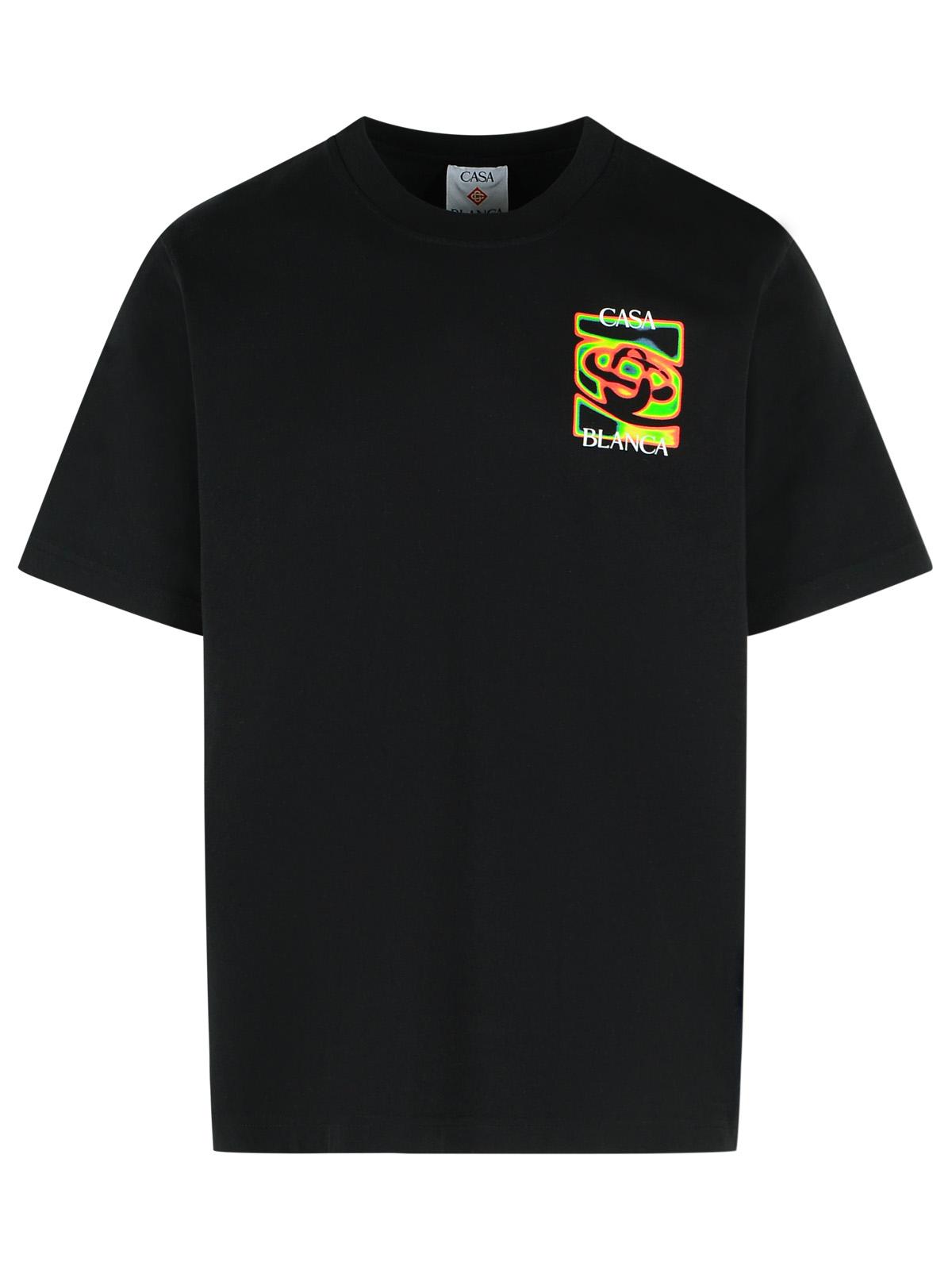 Casablanca 'Heat Map' Black Cotton T-Shirt Men CASABLANCA