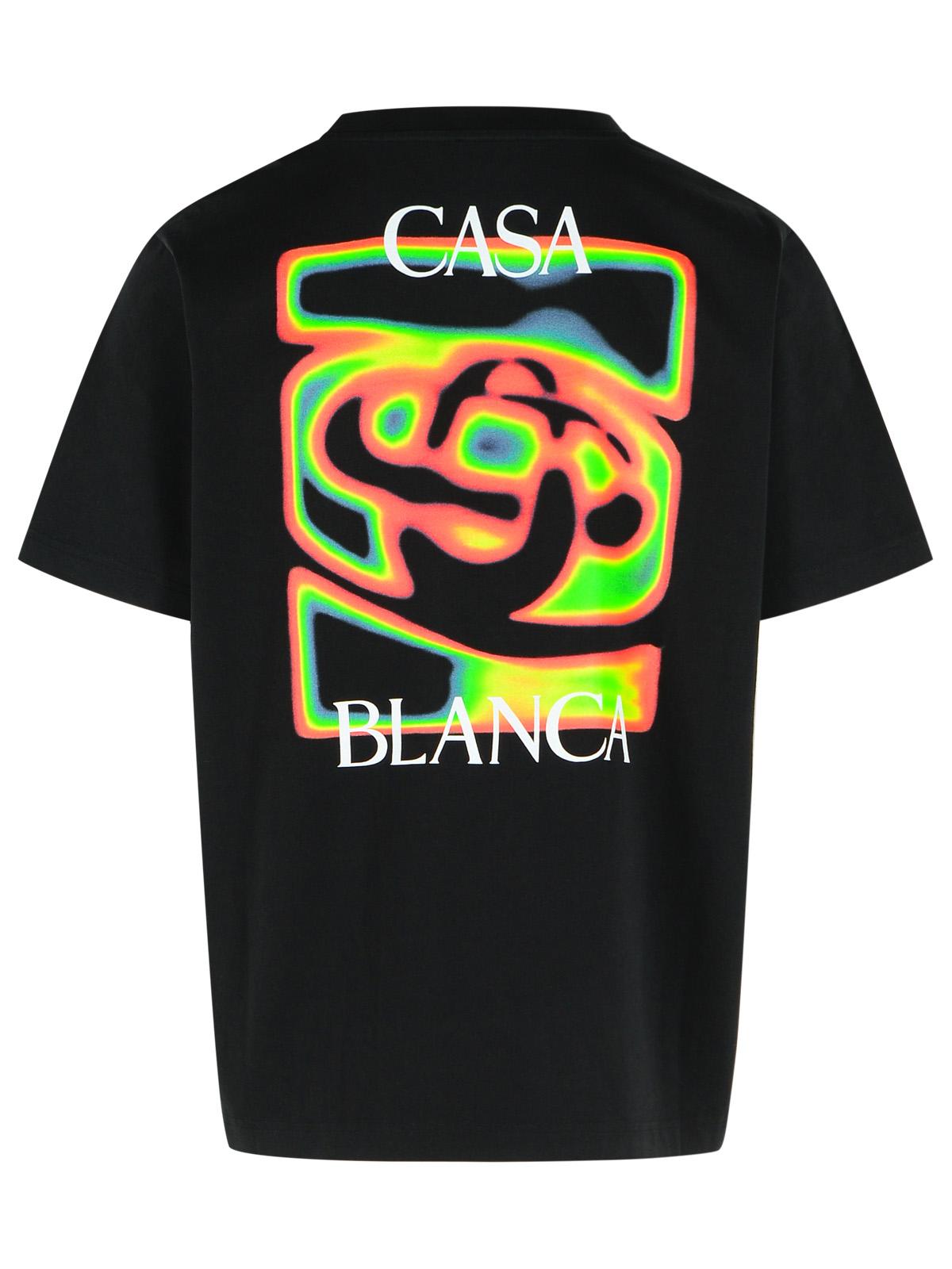 Casablanca 'Heat Map' Black Cotton T-Shirt Men CASABLANCA
