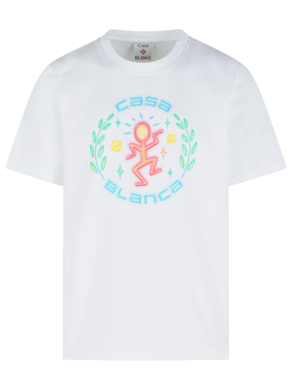 Casablanca 'Dance Joy' White Cotton T-Shirt Men CASABLANCA