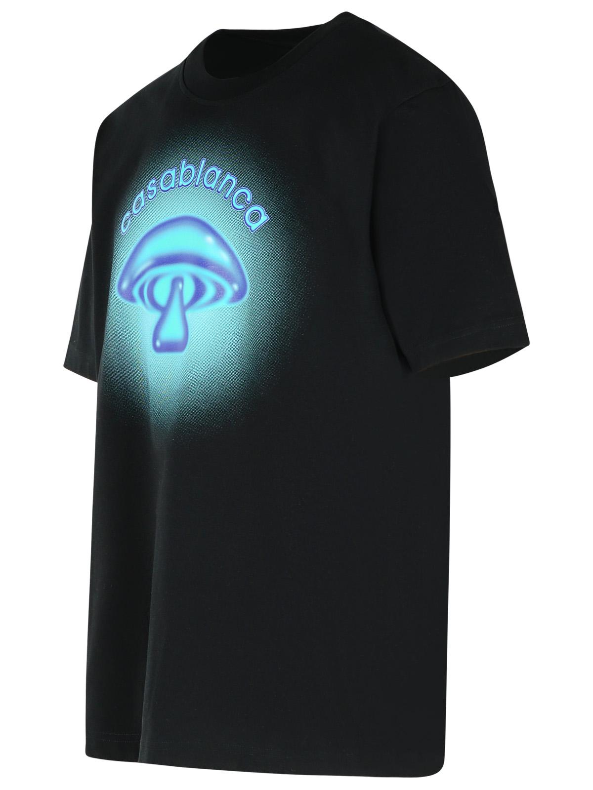 Casablanca 'Airbrush Mushroom' Black Cotton T-Shirt Men CASABLANCA