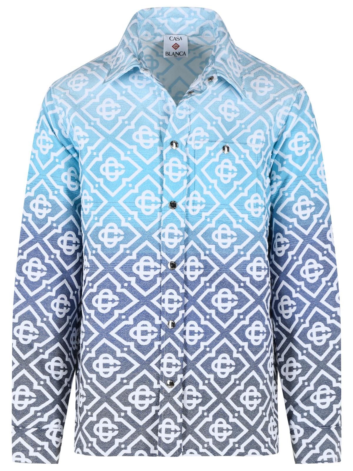 Casablanca Light Blue Cotton Blend Jacket Men CASABLANCA