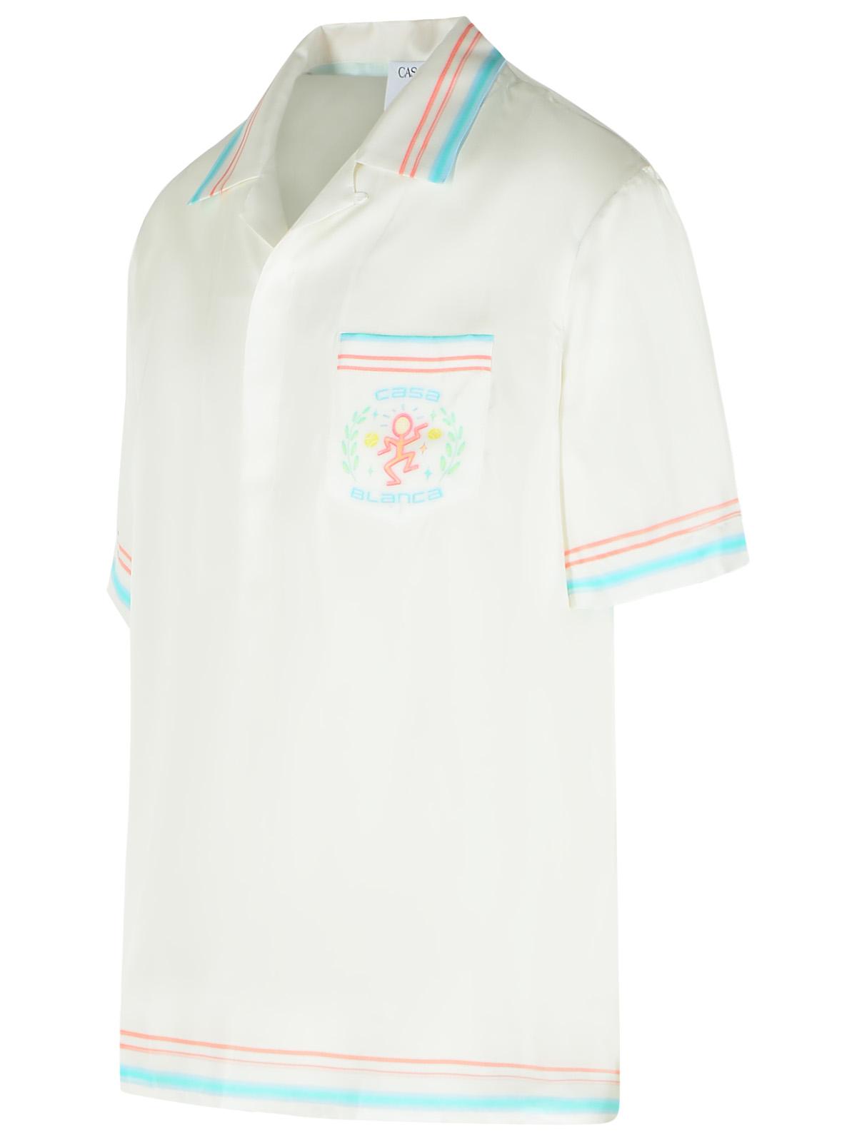 Casablanca 'Dance Joy' White Silk Shirt Men CASABLANCA