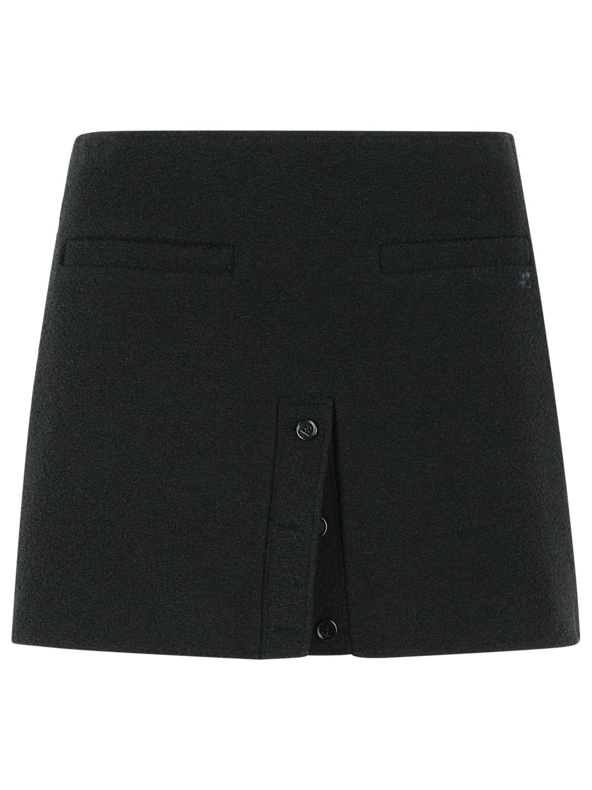 Courreges Black Cotton Blend Miniskirt Women COURREGES