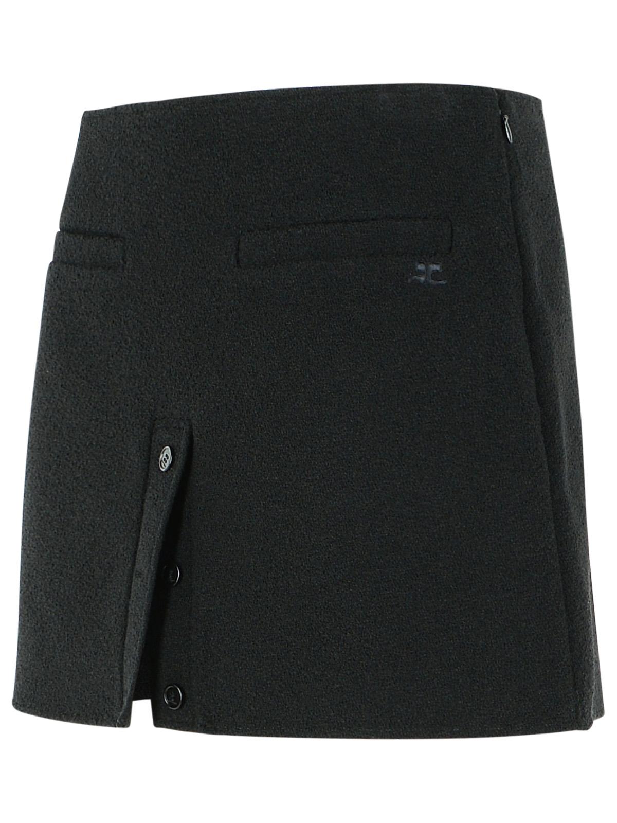 Courreges Black Cotton Blend Miniskirt Women COURREGES