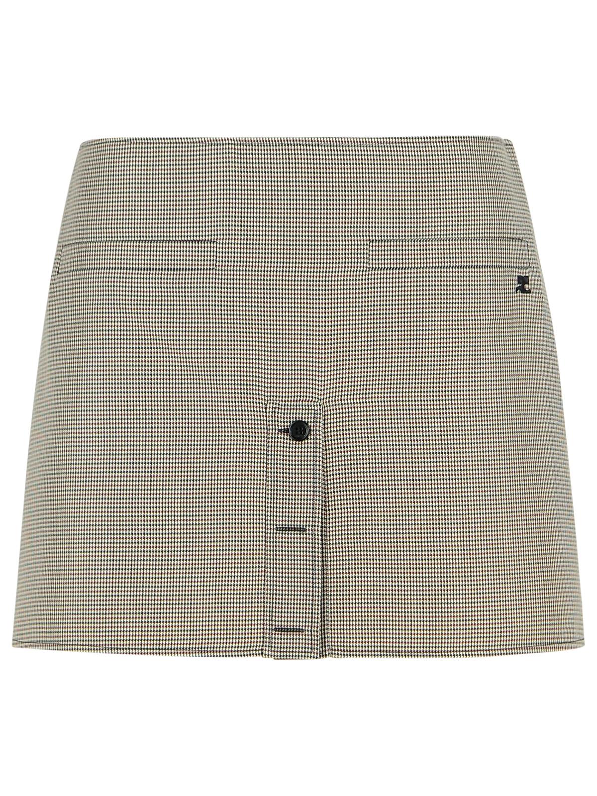 Courreges Beige Wool Blend Miniskirt Women COURREGES