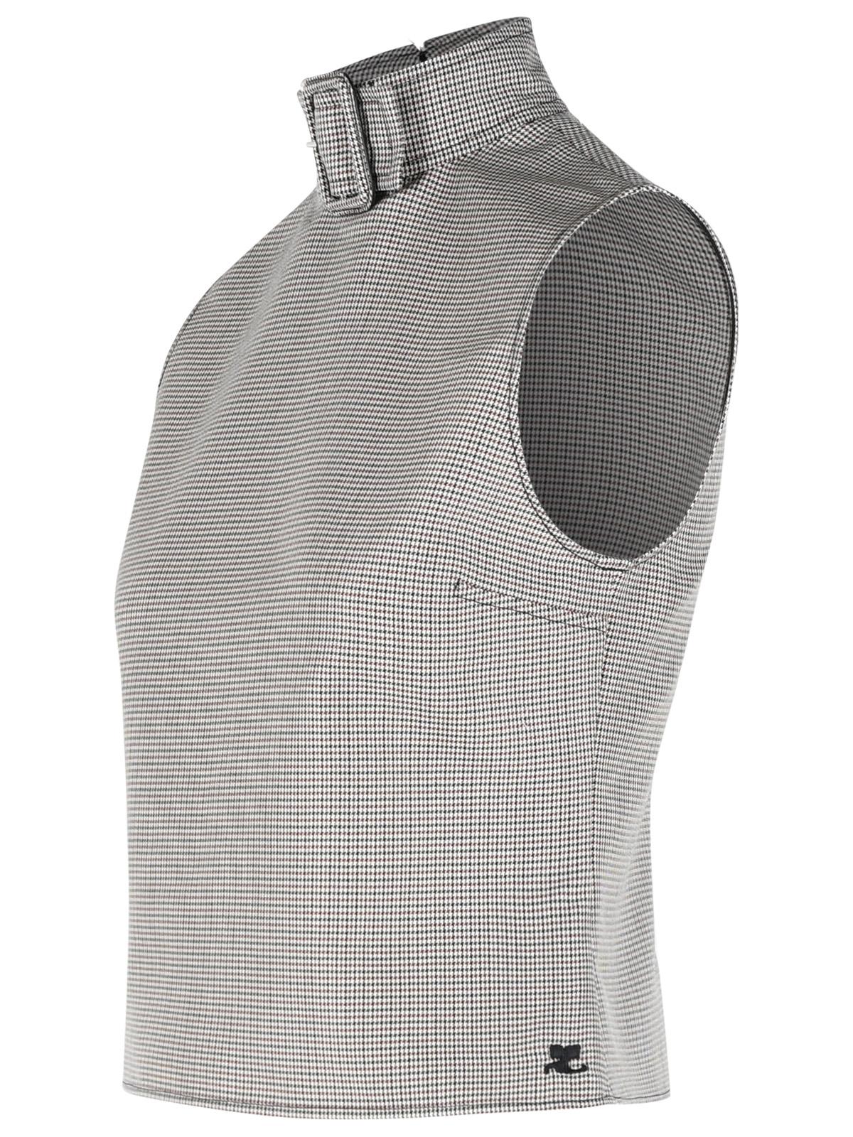 Courreges 'Buckle' Tank Top In Beige Wool Blend Women COURREGES