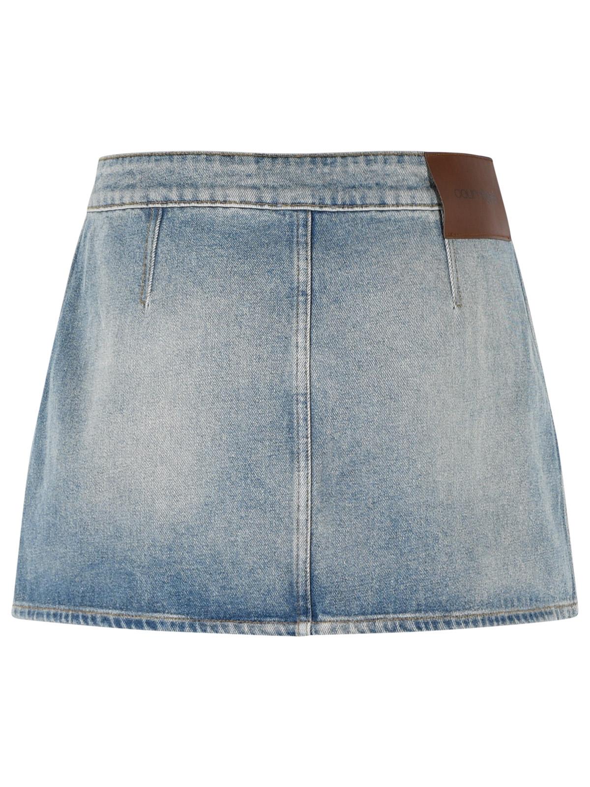 Courreges Light Blue Cotton Denim Miniskirt Women COURREGES