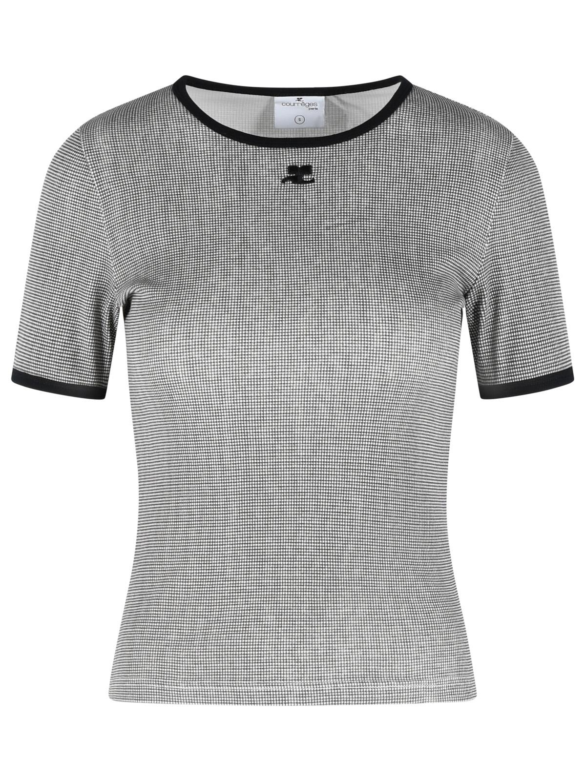 Courreges Gray Cotton T-Shirt Women COURREGES