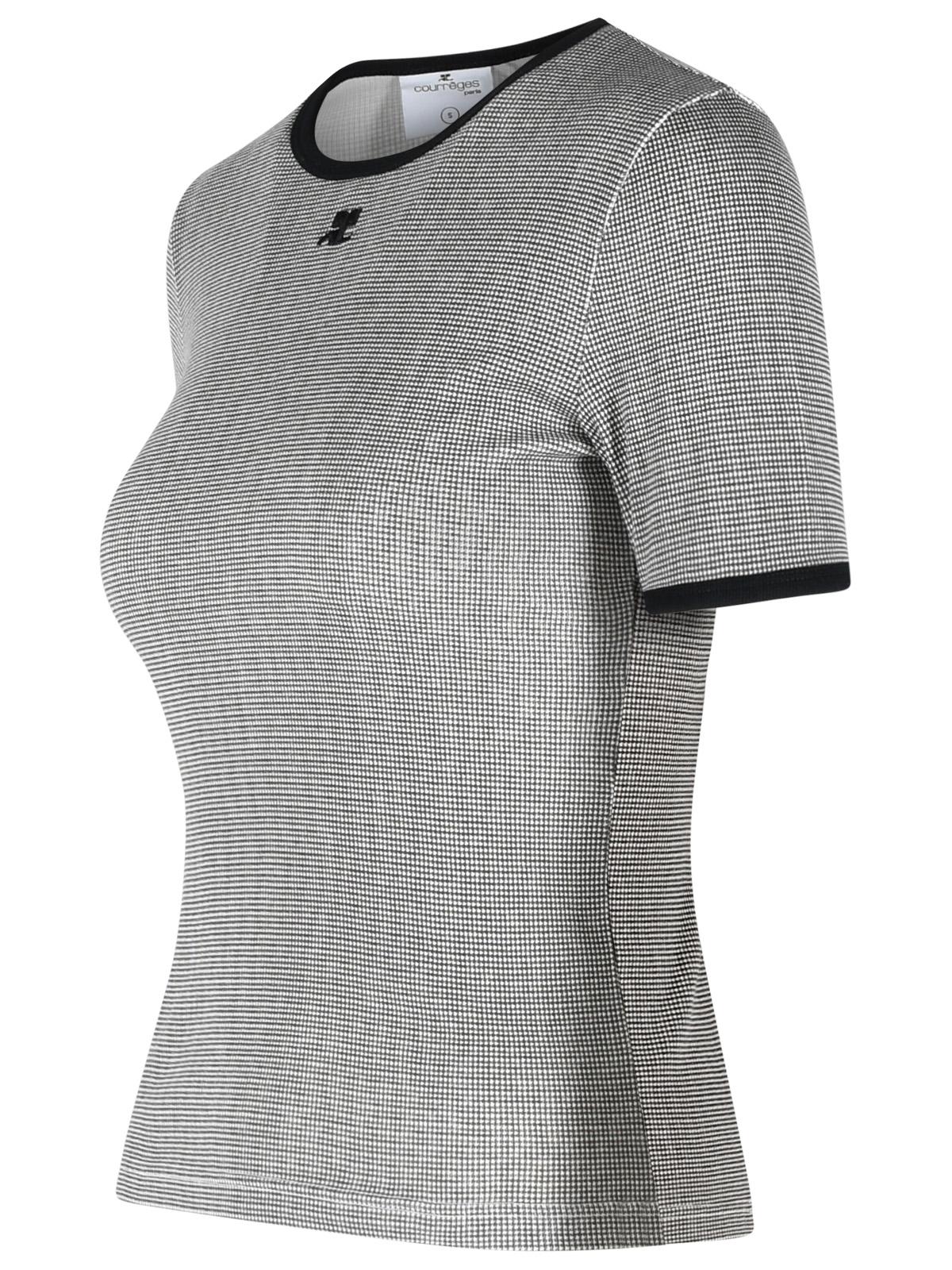 Courreges Gray Cotton T-Shirt Women COURREGES