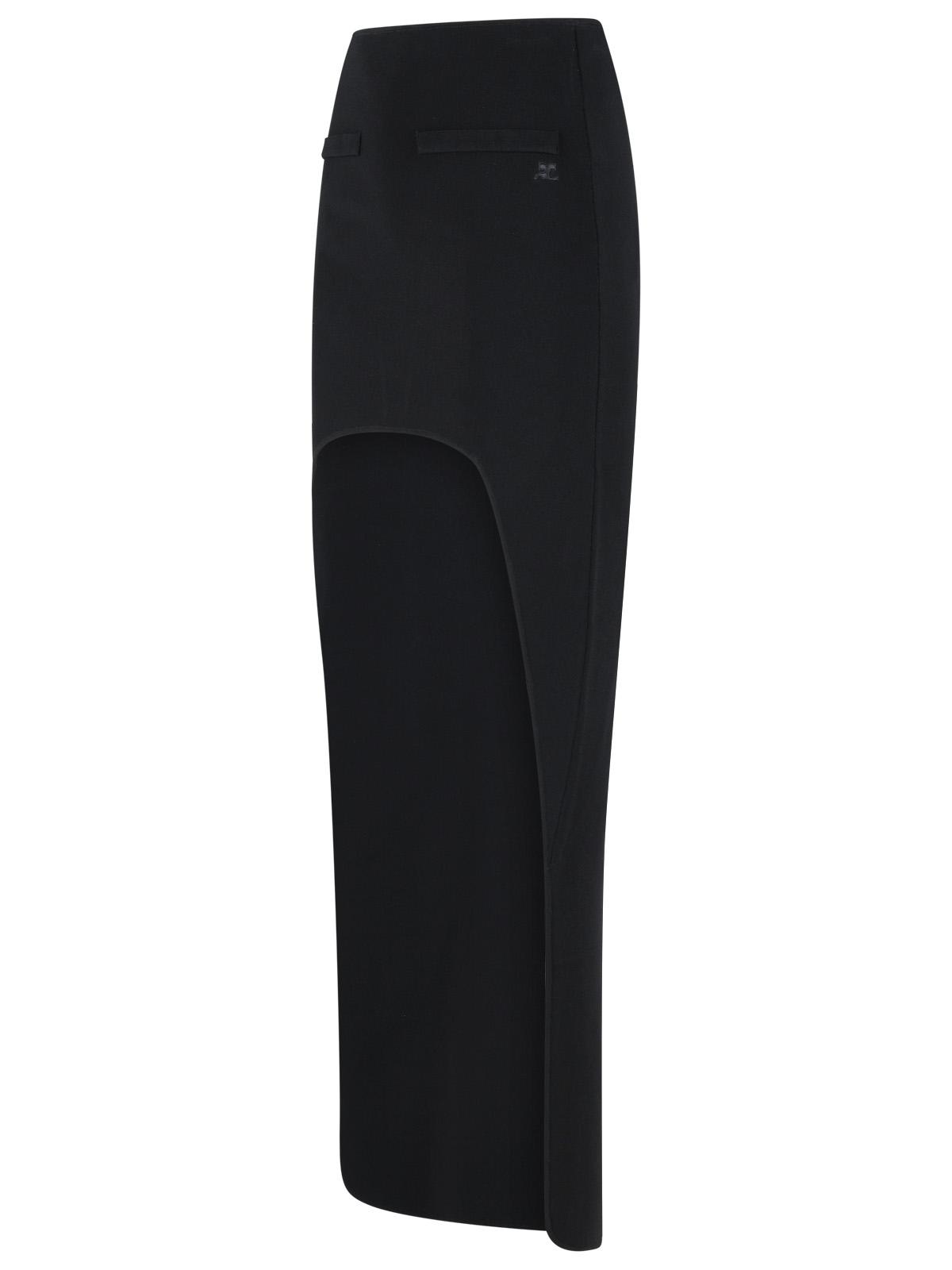 Courreges Long Skirt In Black Viscose Blend Women COURREGES
