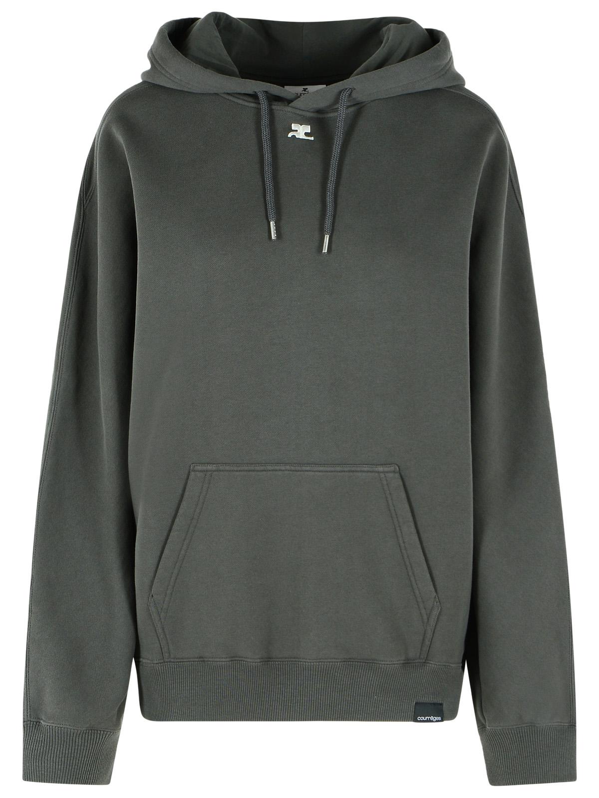 Courreges Gray Cotton Sweatshirt Women COURREGES