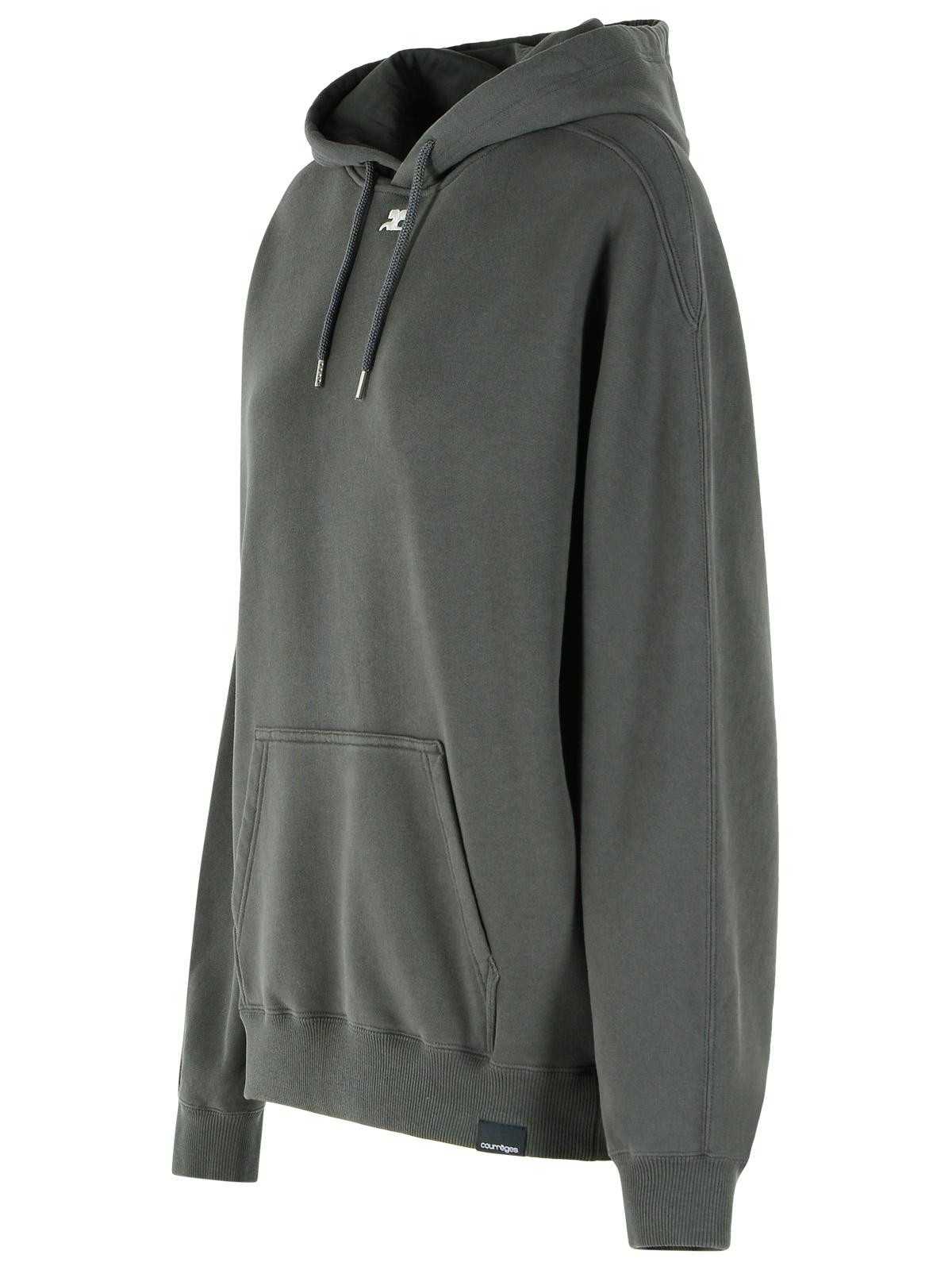 Courreges Gray Cotton Sweatshirt Women COURREGES