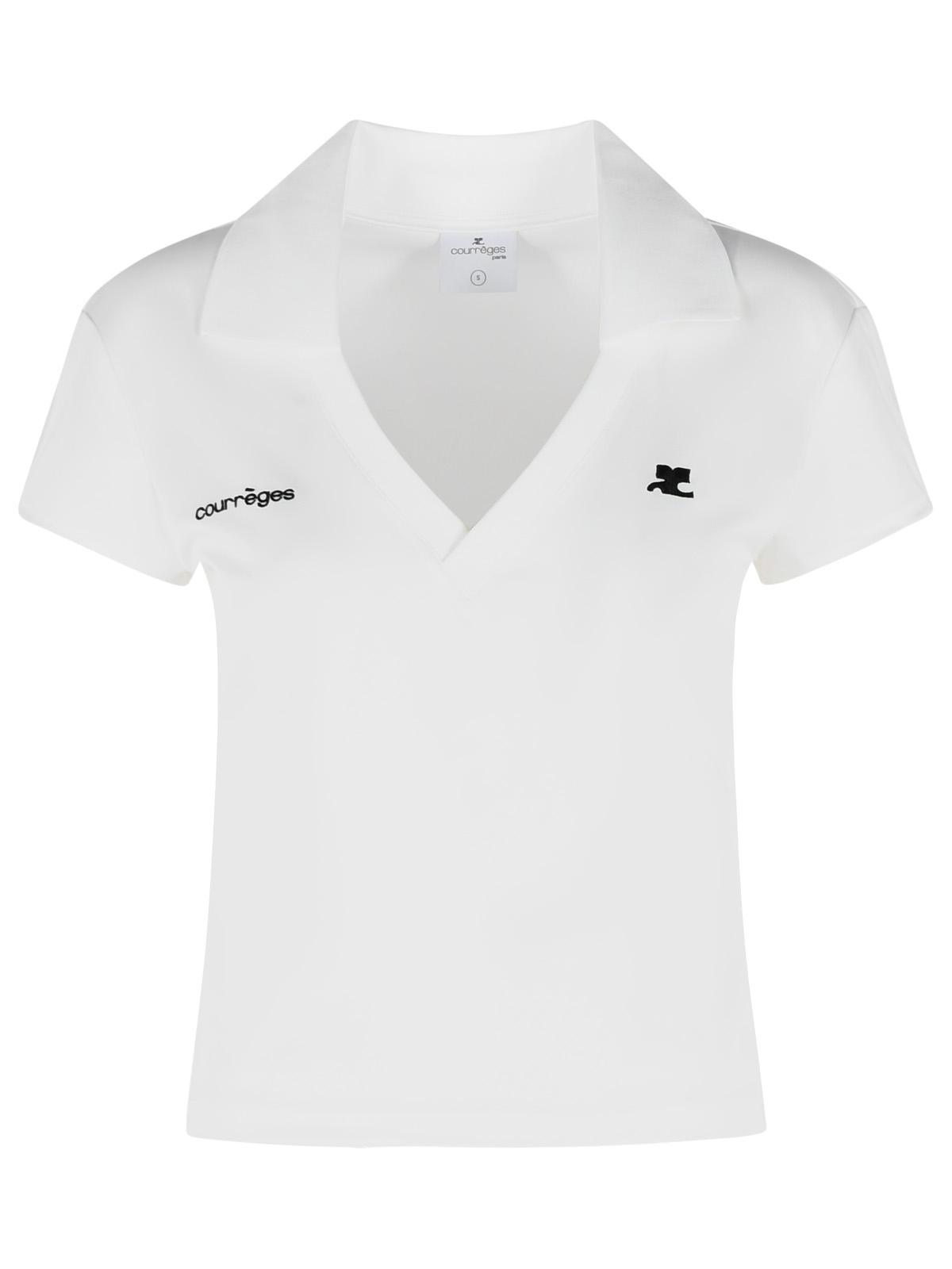 Courreges White Polyester Polo Shirt Women COURREGES