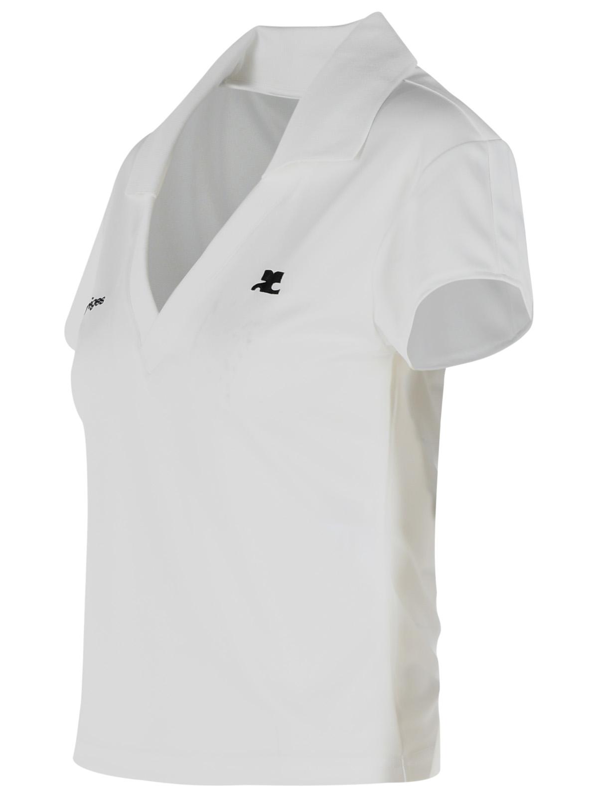Courreges White Polyester Polo Shirt Women COURREGES