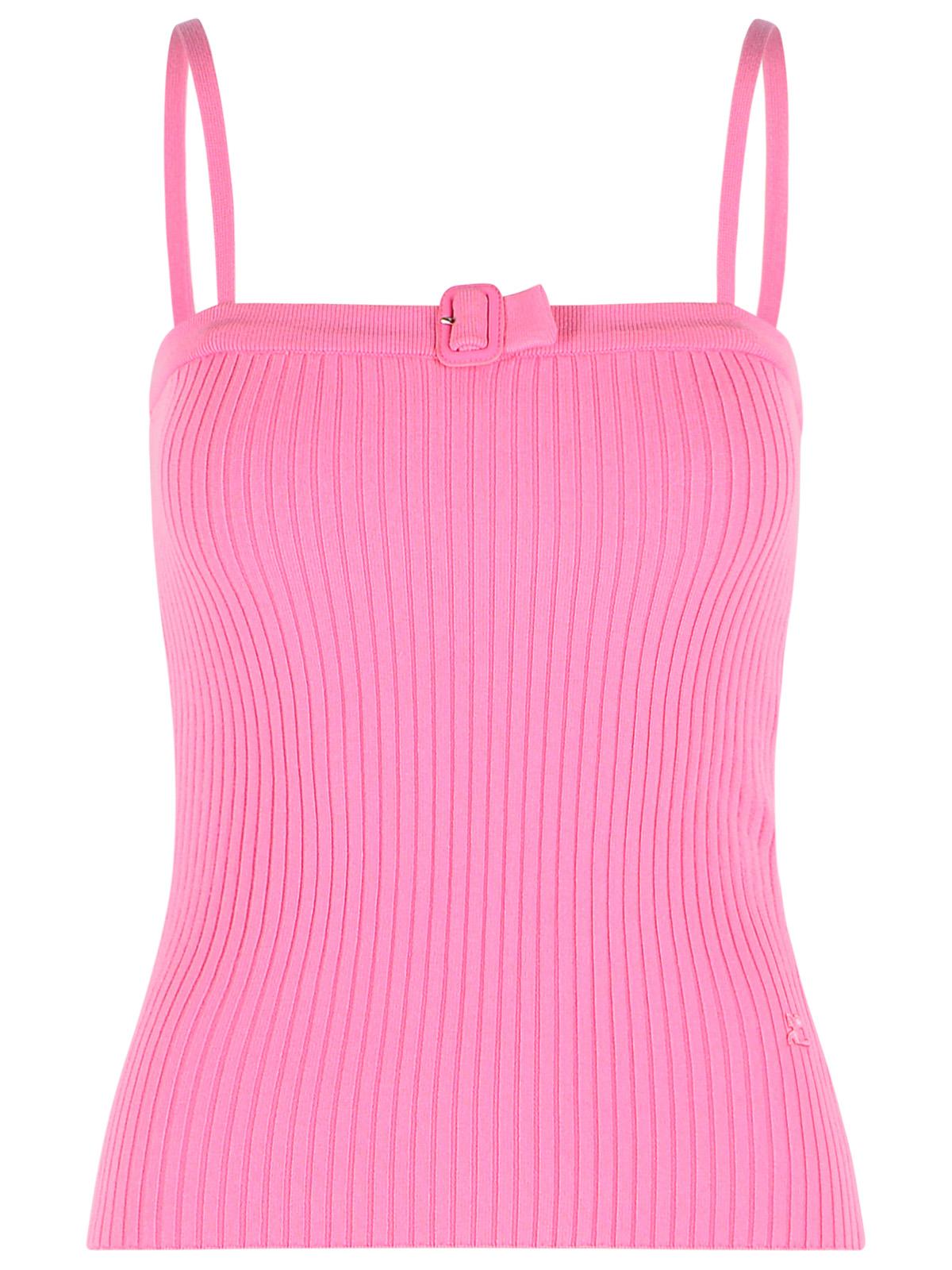 Courreges 'Buckle' Tank Top In Pink Viscose Blend Women COURREGES