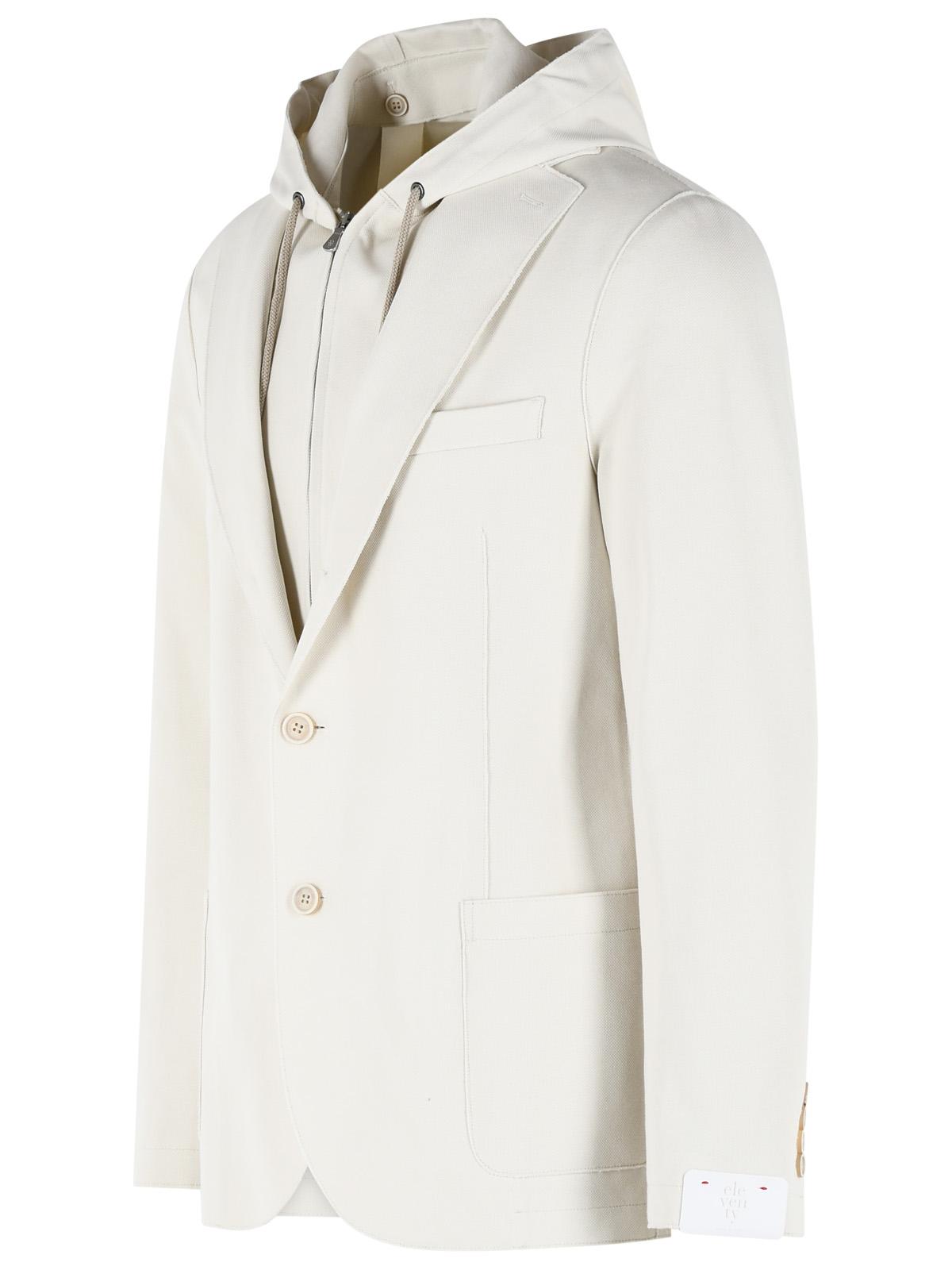 Eleventy Ivory Cotton Blend Blazer Men ELEVENTY