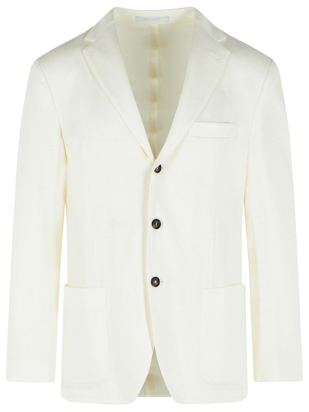 Eleventy Blazer In White Linen Blend Men ELEVENTY