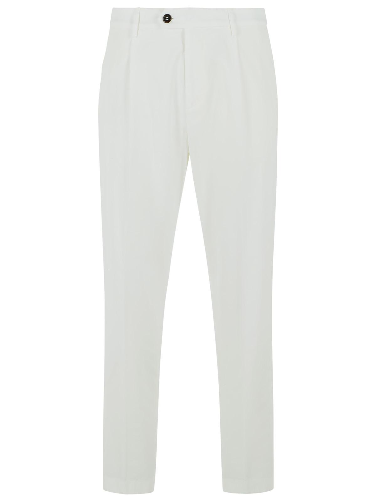 Eleventy White Cotton Pants Men ELEVENTY
