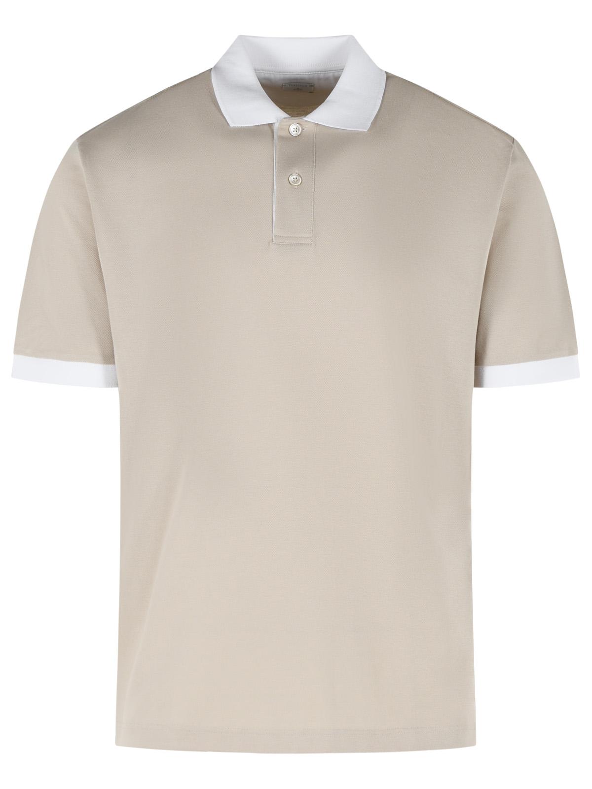 Eleventy Beige Cotton Polo Shirt Men ELEVENTY