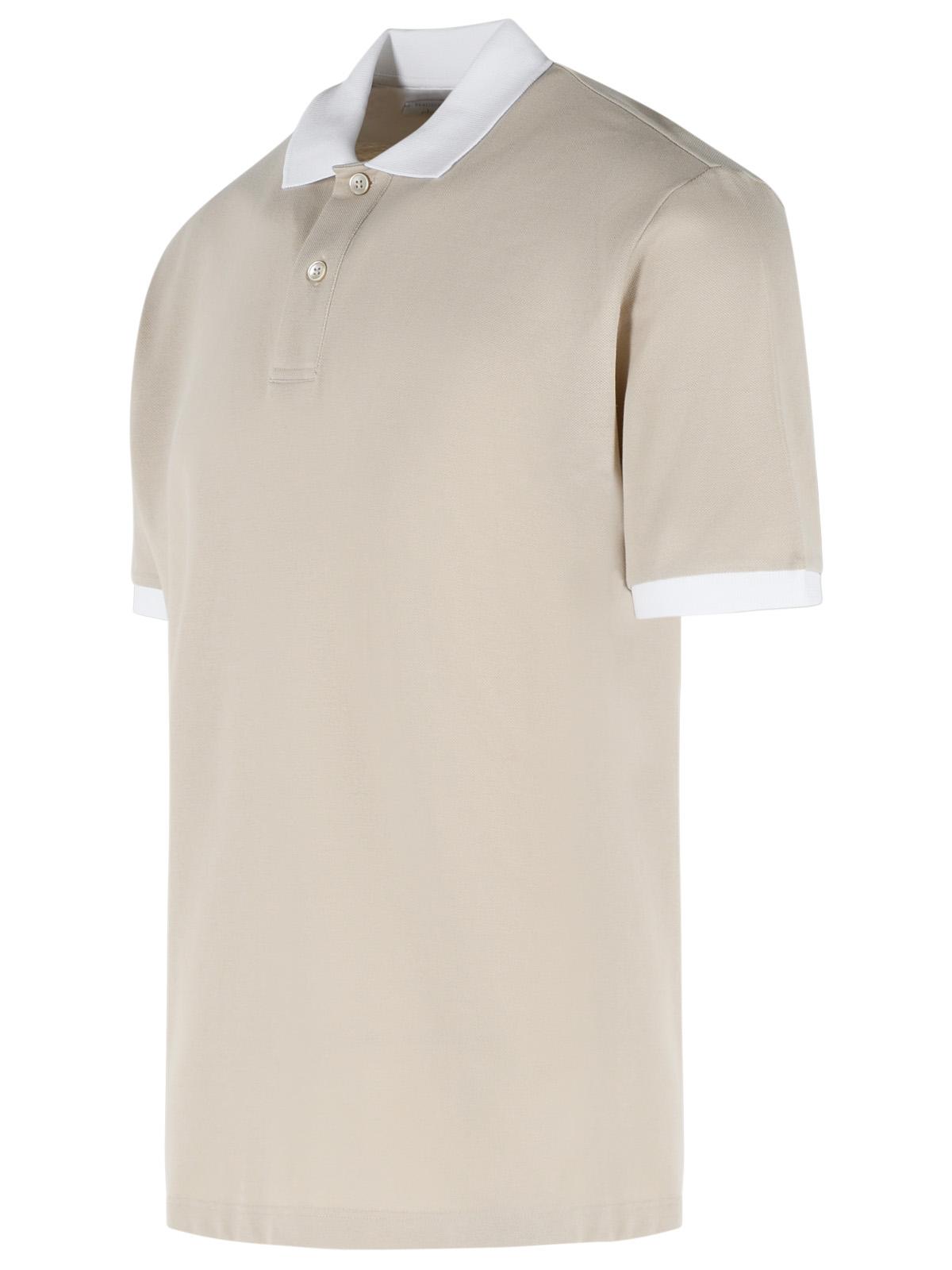 Eleventy Beige Cotton Polo Shirt Men ELEVENTY