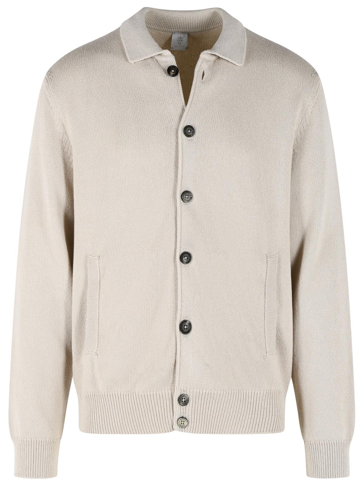Eleventy Beige Cotton And Silk Sweater Men ELEVENTY
