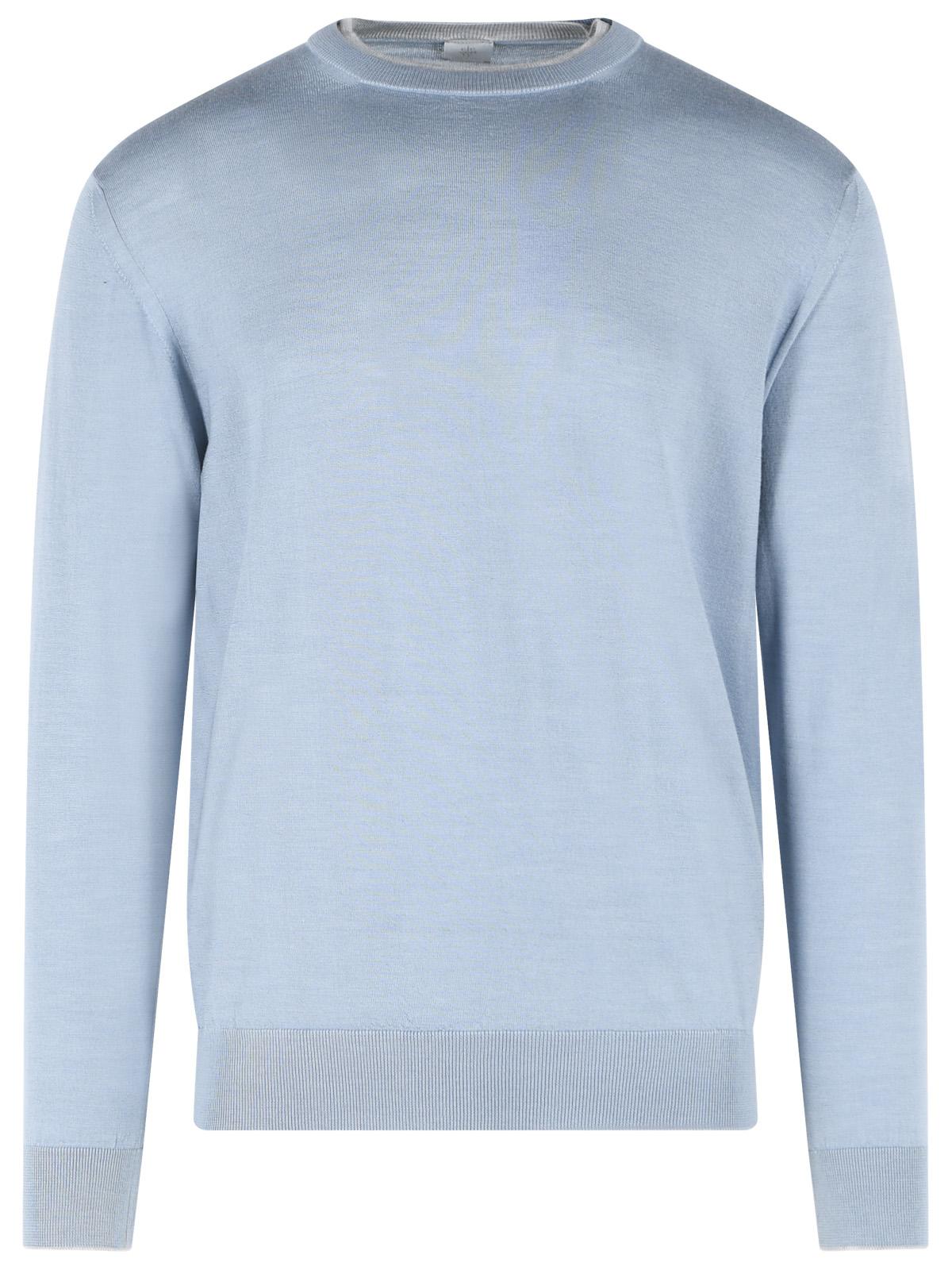 Eleventy Light Blue Wool And Silk Yarn Sweater Men ELEVENTY