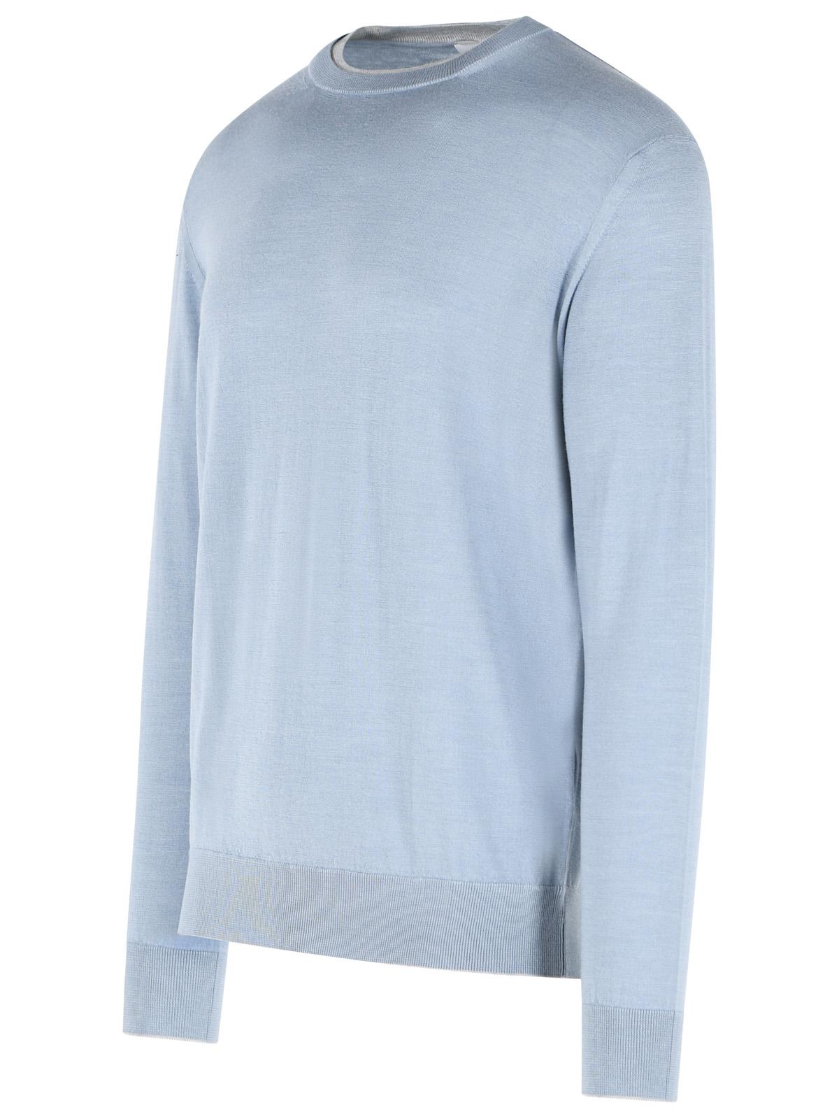 Eleventy Light Blue Wool And Silk Yarn Sweater Men ELEVENTY