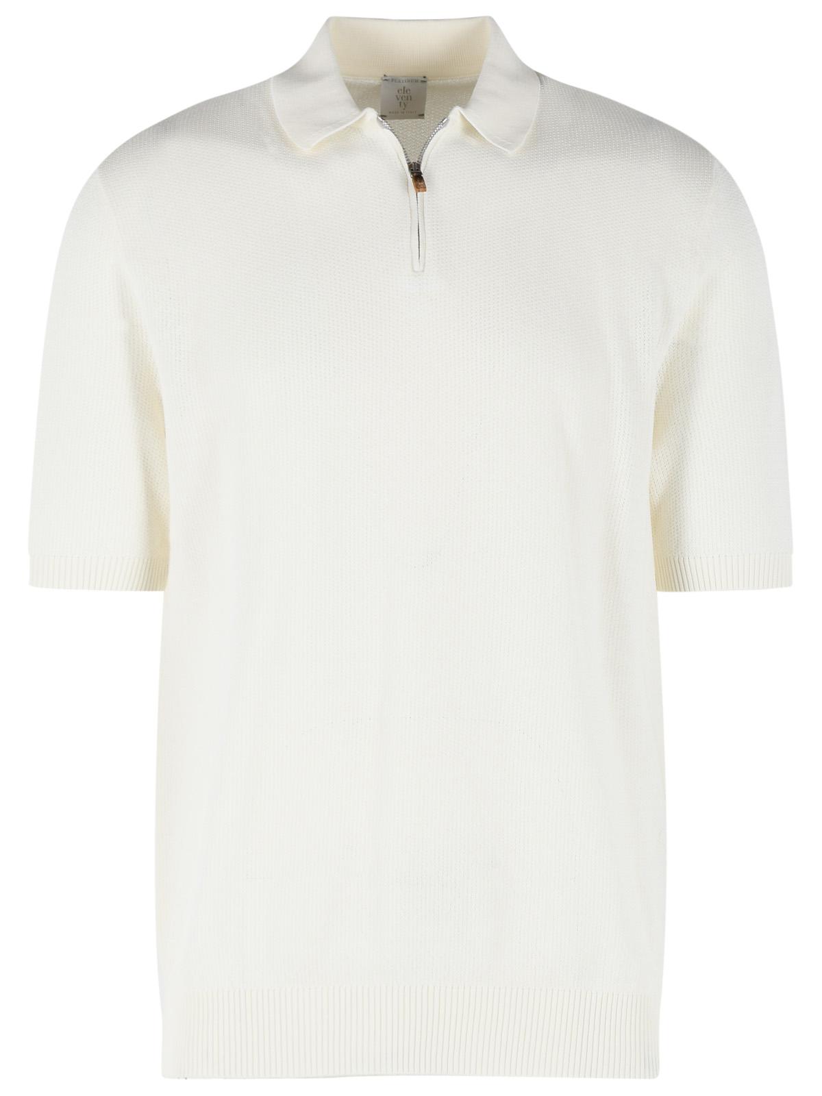 Eleventy Ivory White Cotton Polo Shirt Men ELEVENTY