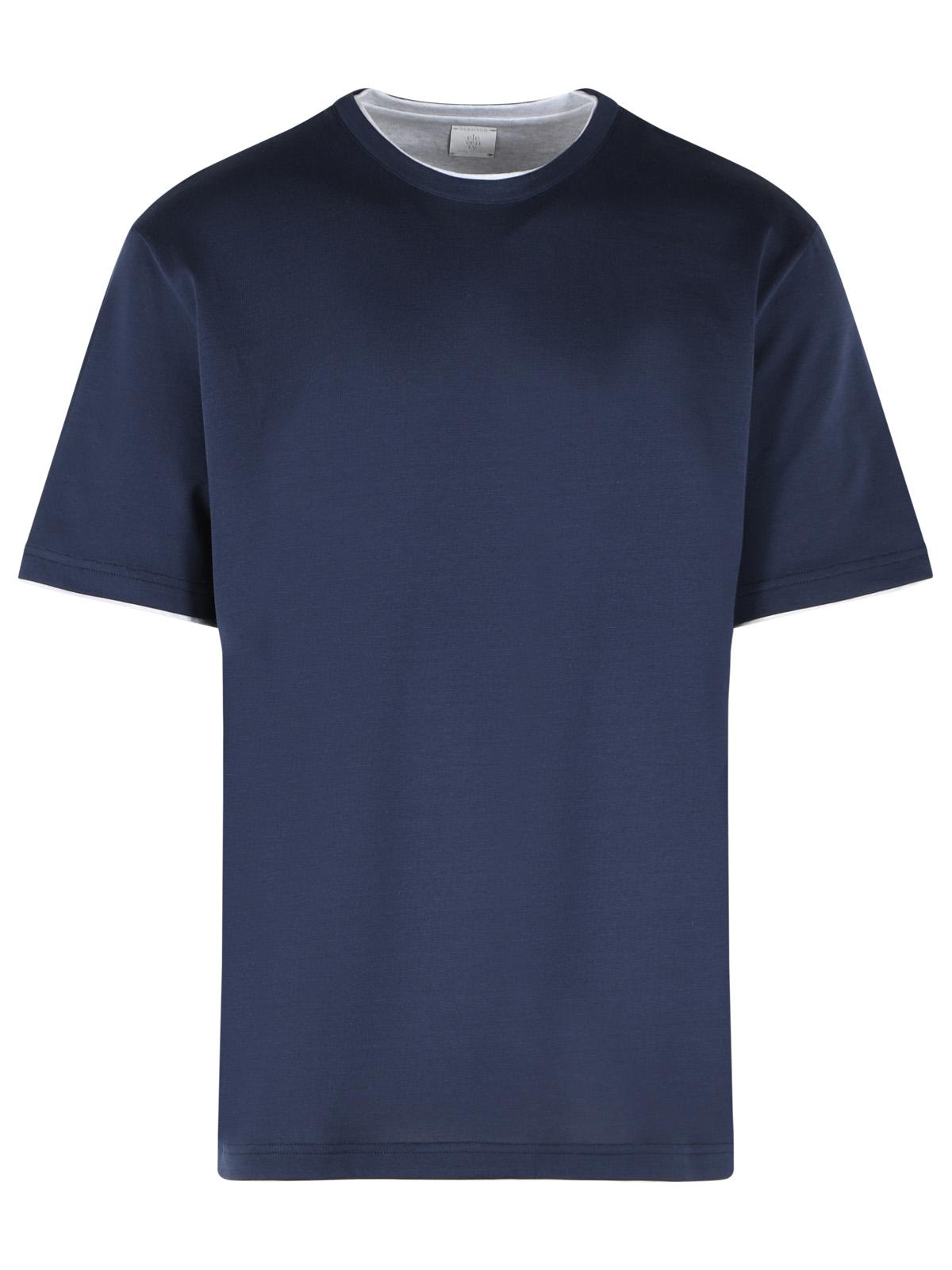 Eleventy Blue Cotton T-Shirt Men ELEVENTY