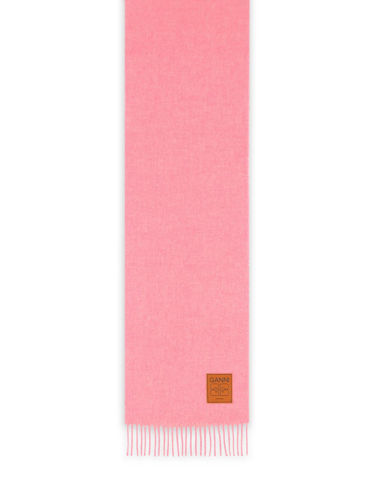 Ganni Pink Virgin Wool Scarf Women GANNI