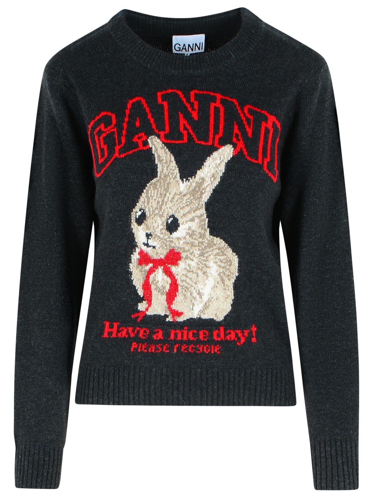 Ganni 'Phantom' Grey Wool Blend Sweater Women GANNI