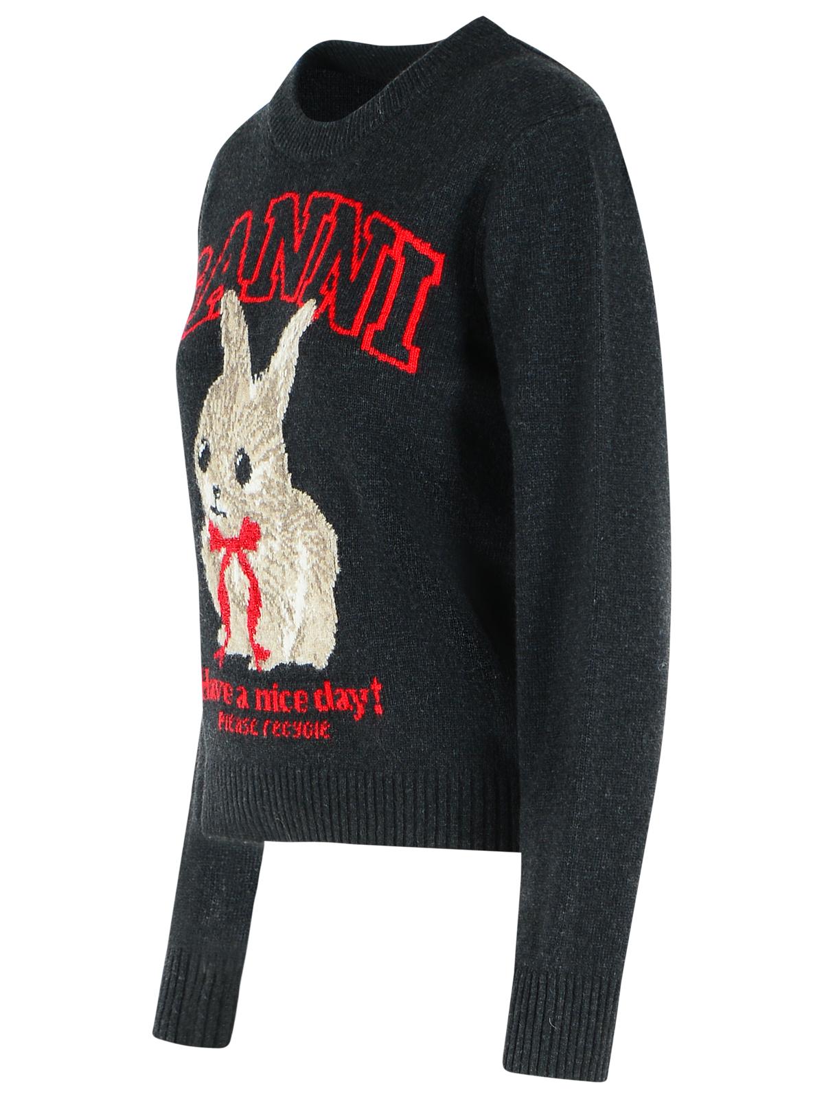 Ganni 'Phantom' Grey Wool Blend Sweater Women GANNI