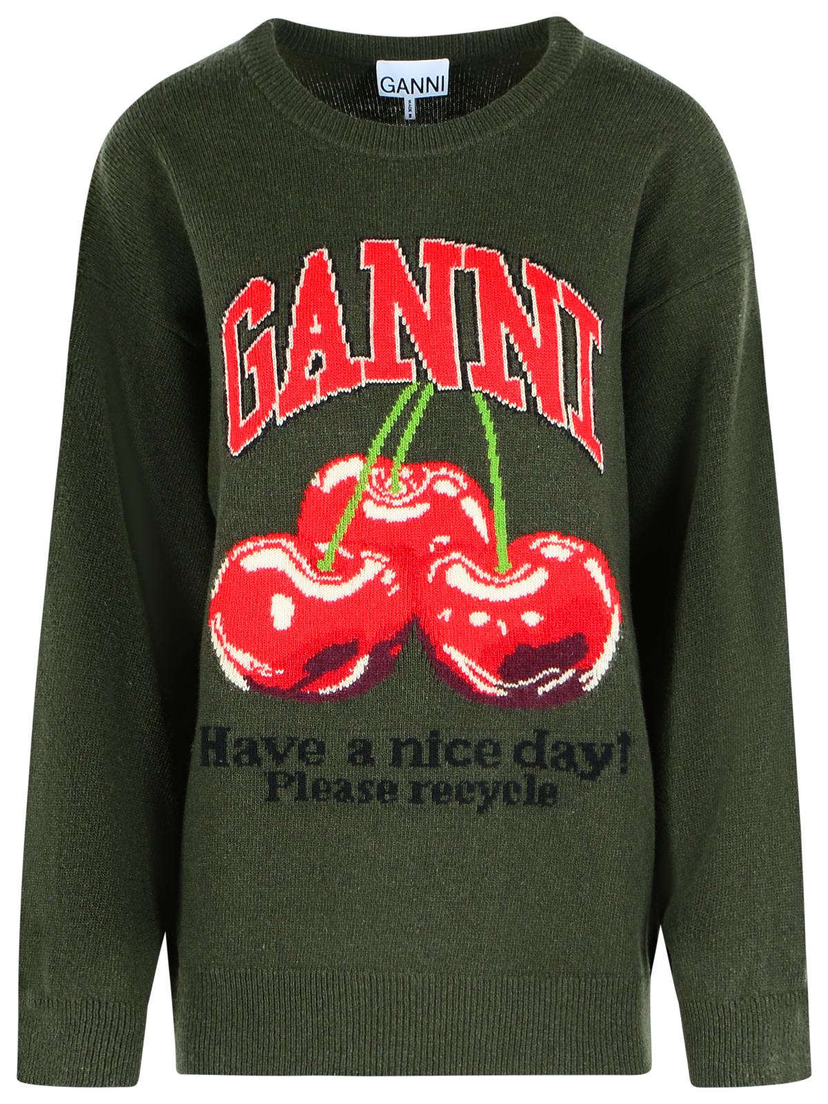 Ganni Green Wool Blend Sweater Women GANNI