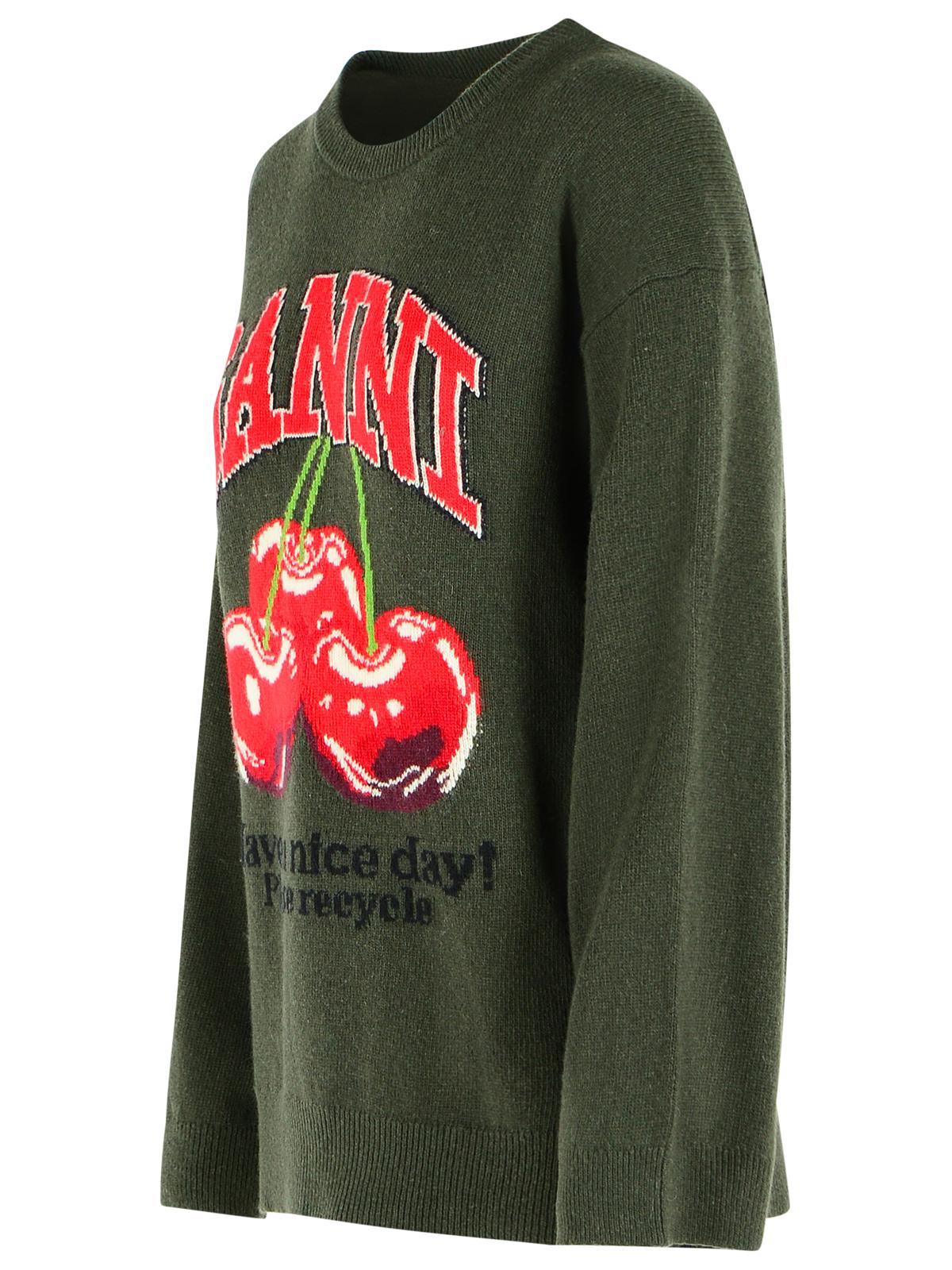 Ganni Green Wool Blend Sweater Women GANNI