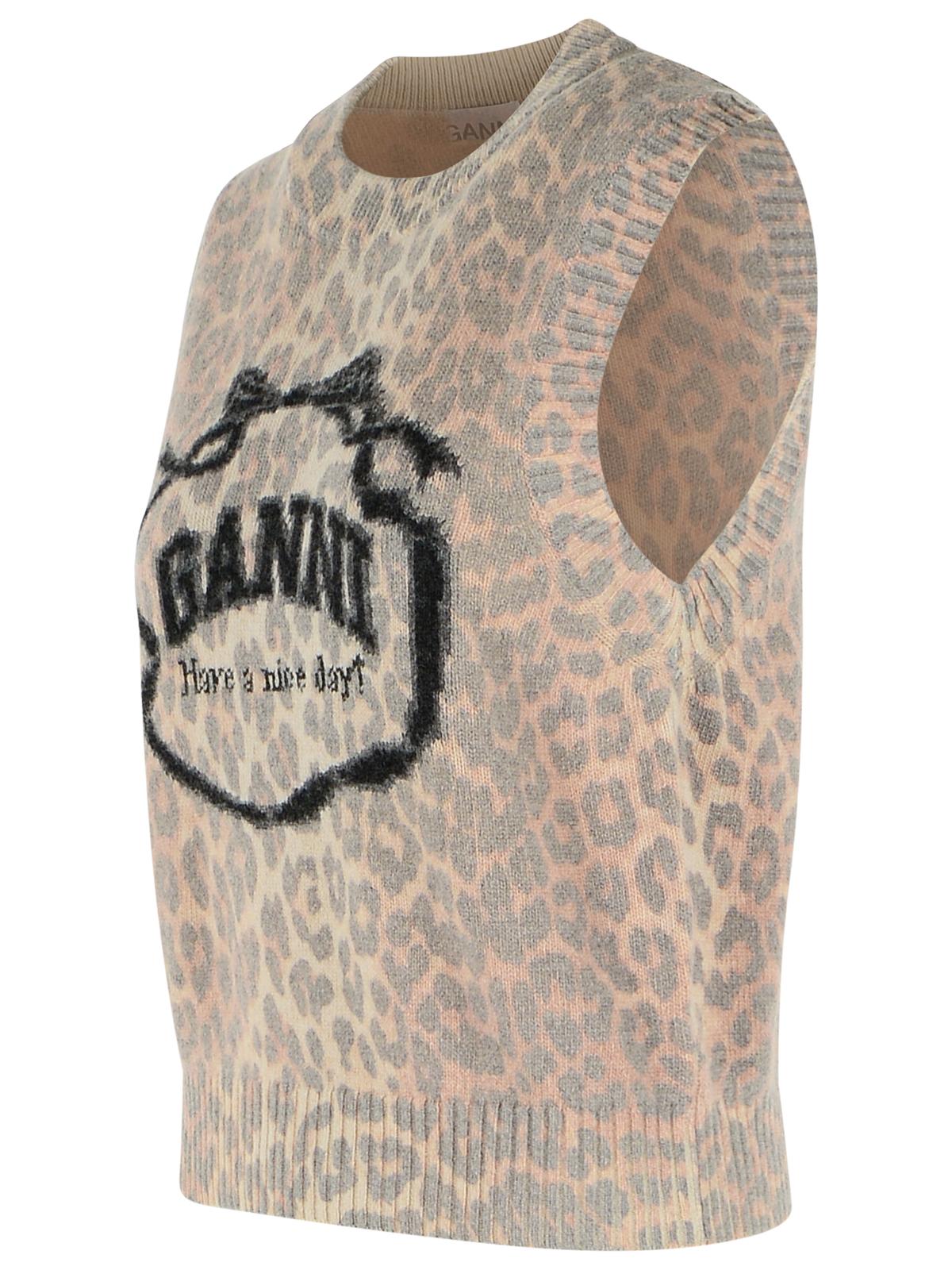 Ganni 'Leopard' Wool Blend Vest Women GANNI