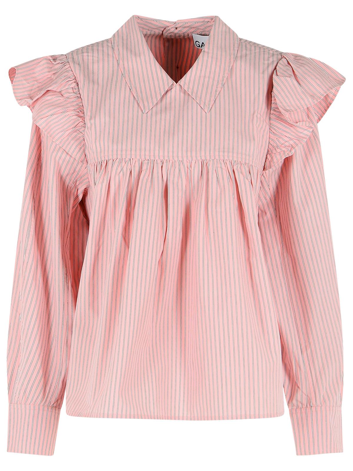 Ganni Pink Cotton Blouse Women GANNI