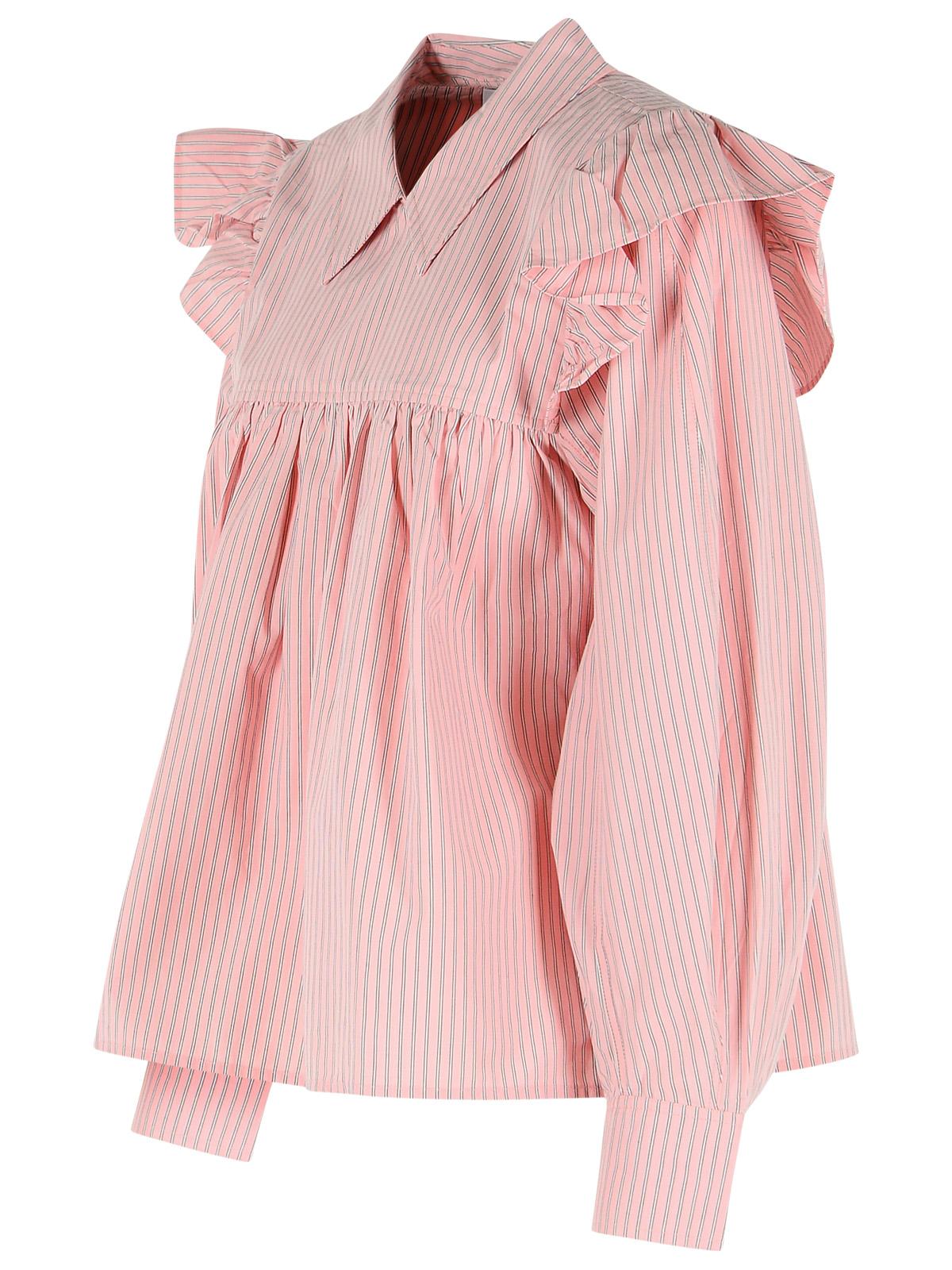 Ganni Pink Cotton Blouse Women GANNI