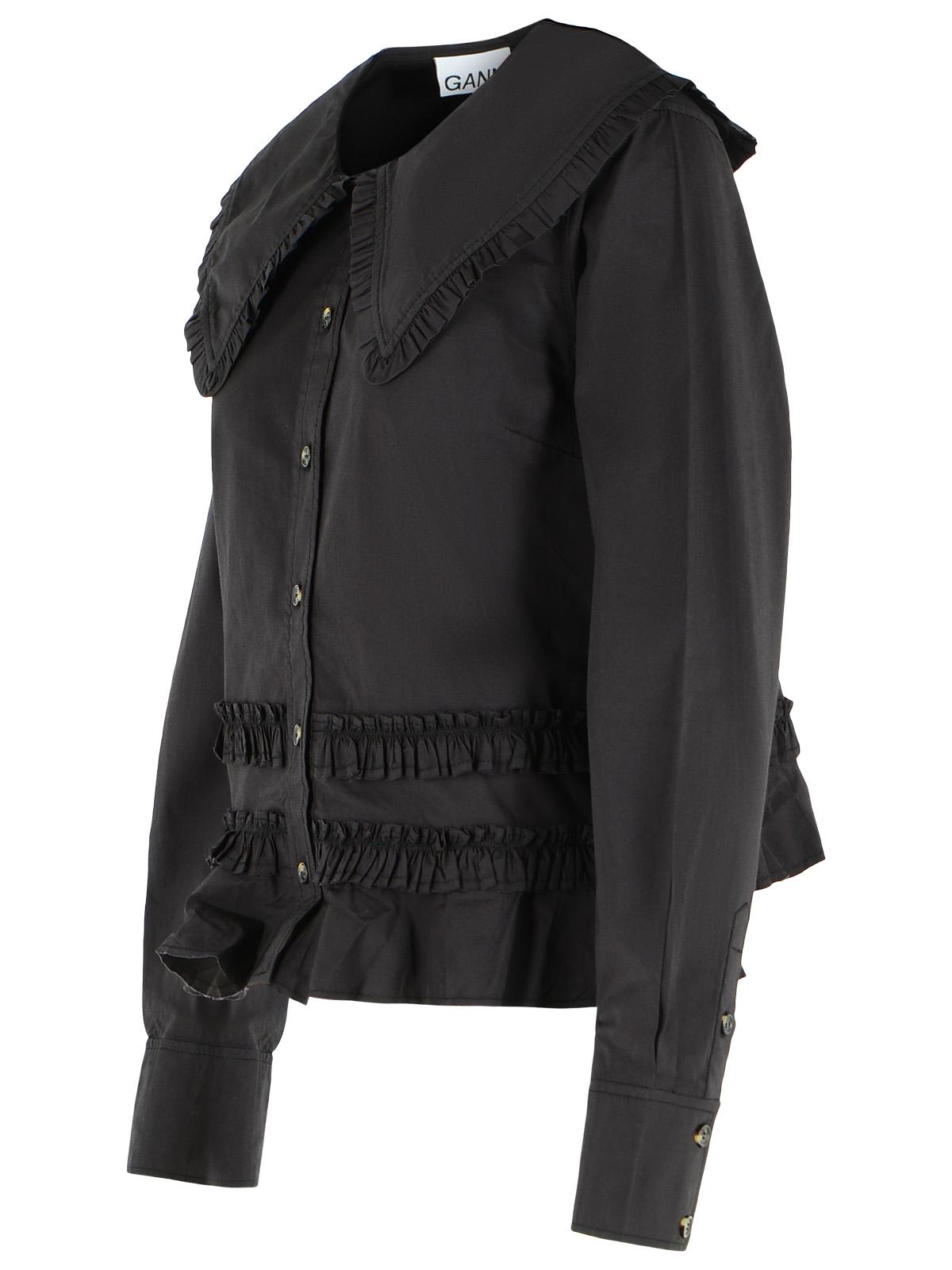 Ganni Black Cotton Shirt Women GANNI
