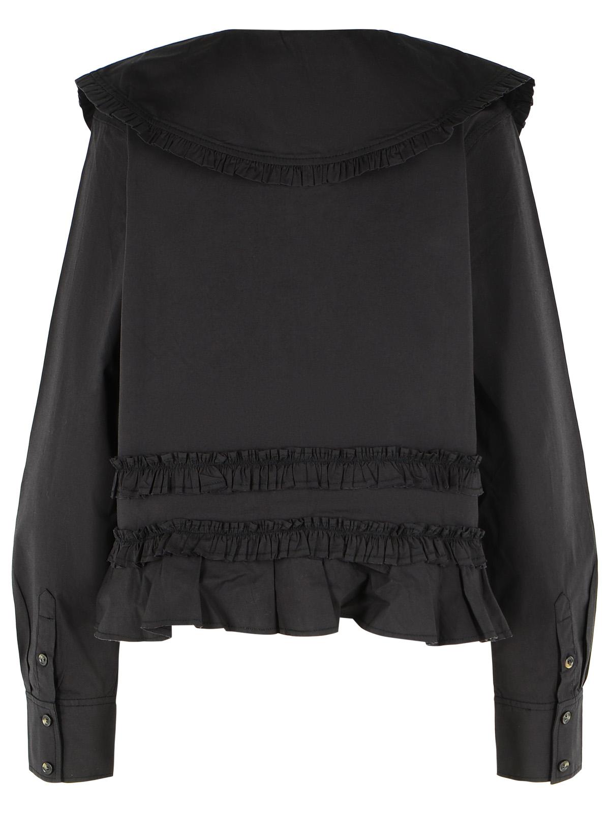 Ganni Black Cotton Shirt Women GANNI