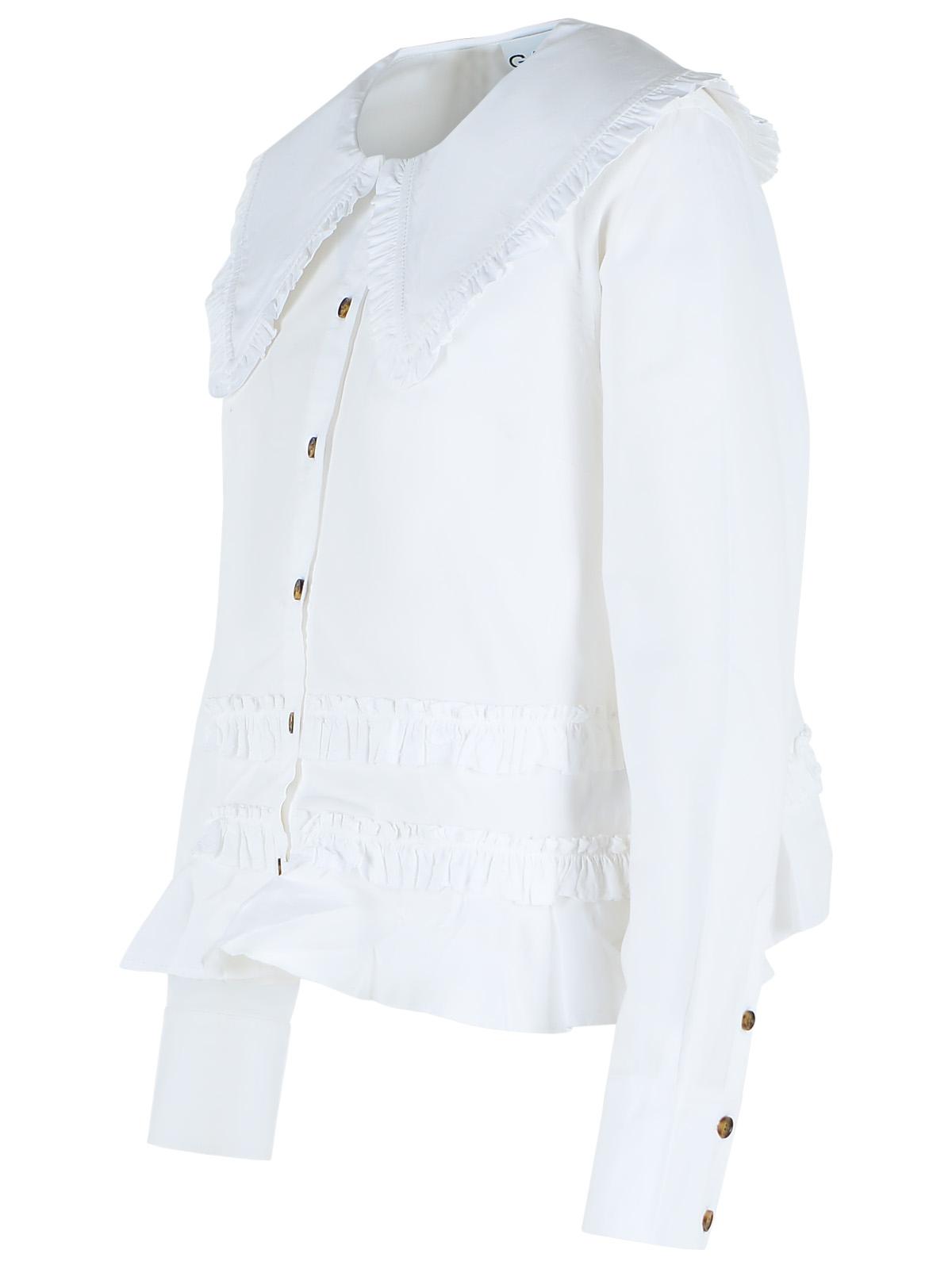 Ganni White Cotton Shirt Women GANNI
