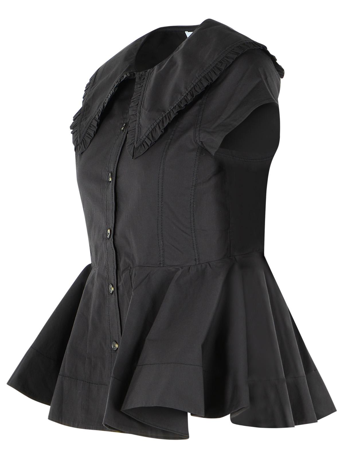 Ganni Black Cotton Shirt Women GANNI