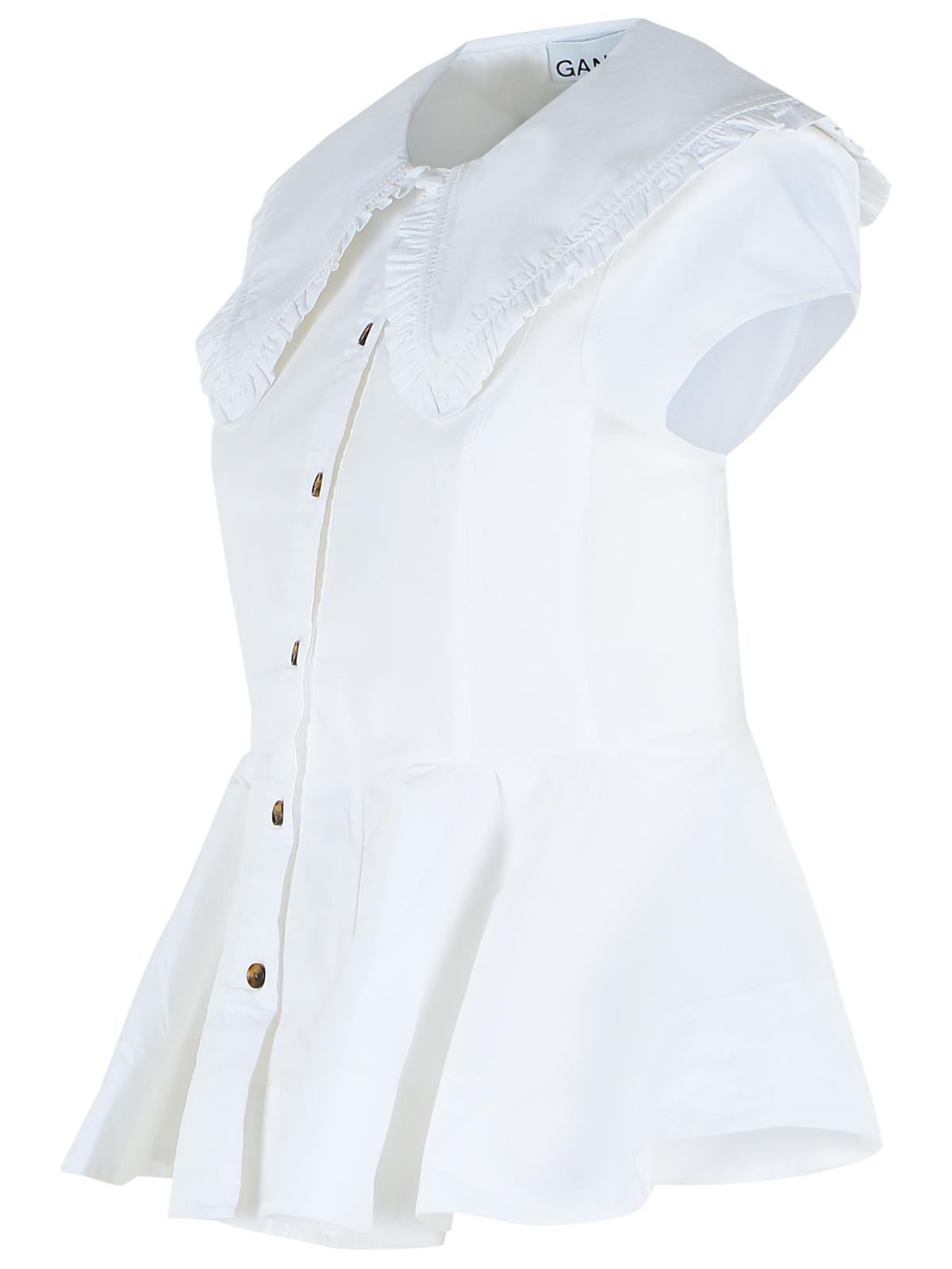 Ganni White Cotton Shirt Women GANNI