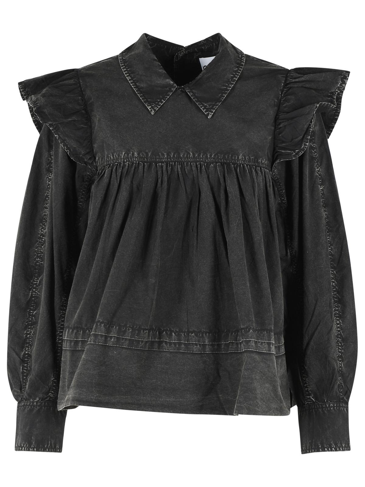 Ganni Black Organic Cotton Blouse Women GANNI