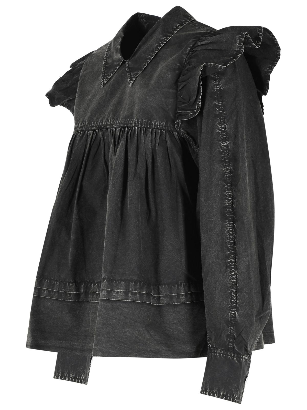 Ganni Black Organic Cotton Blouse Women GANNI