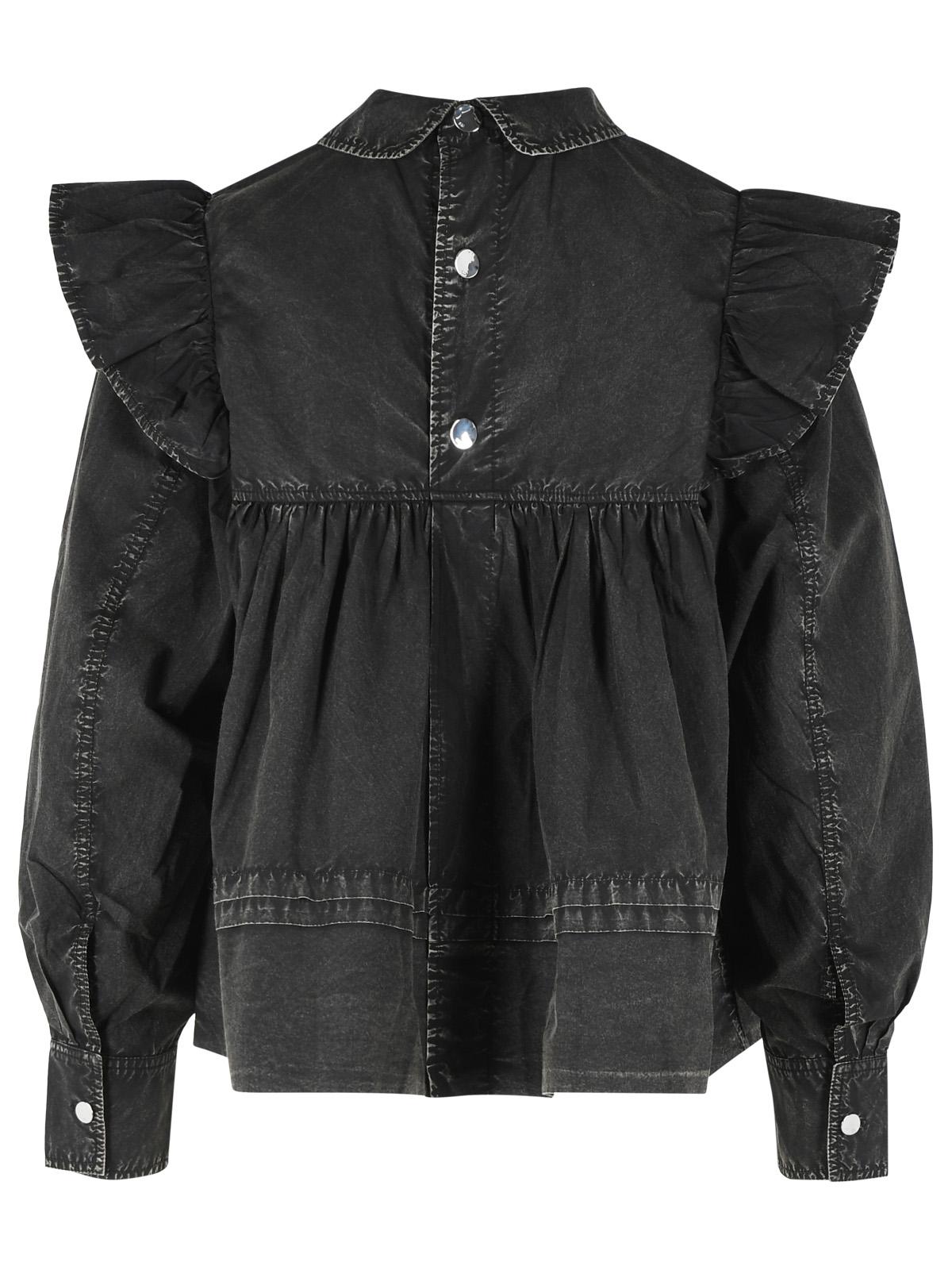 Ganni Black Organic Cotton Blouse Women GANNI