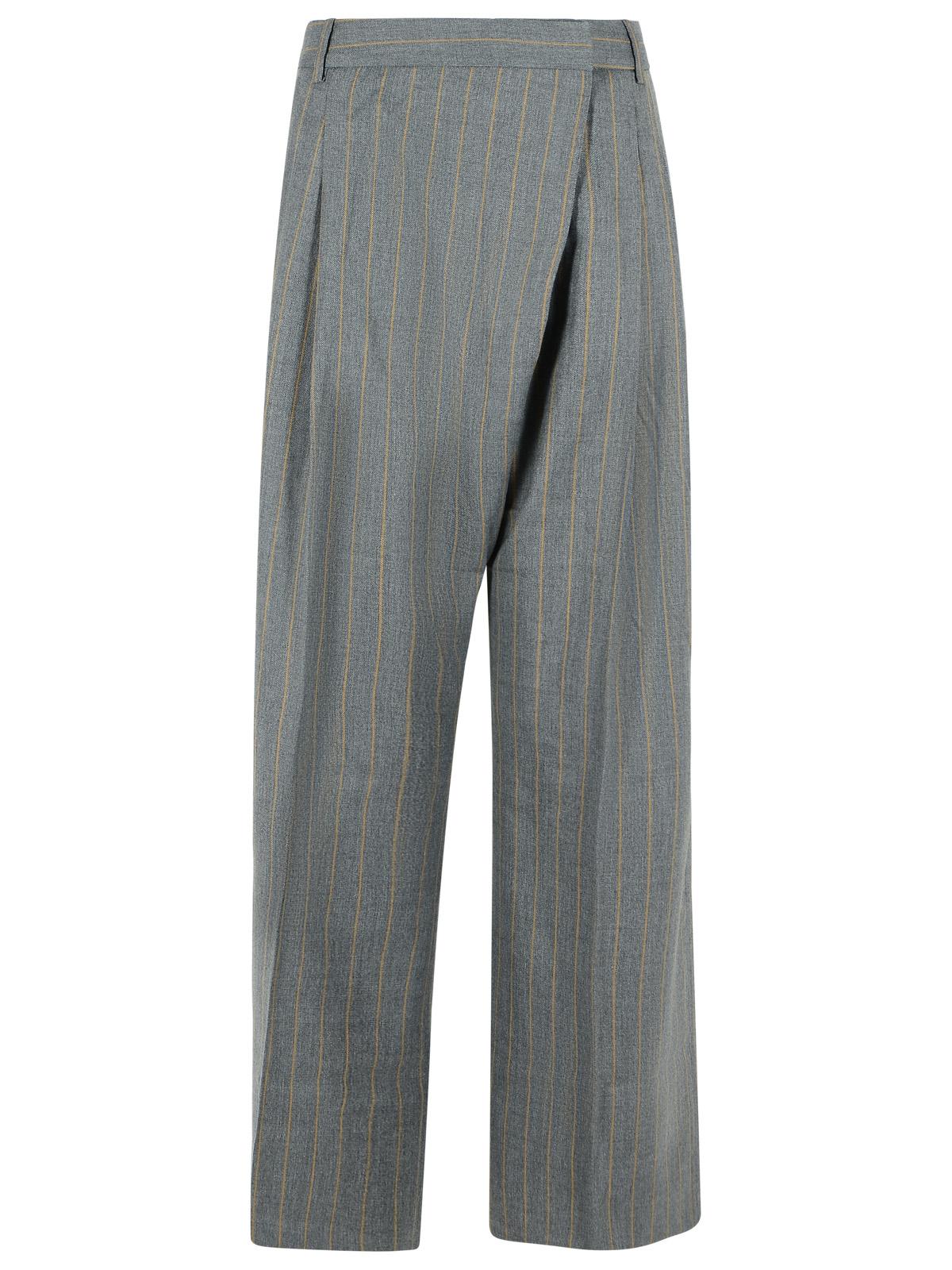 Ganni Grey Wool Blend Trousers Women GANNI