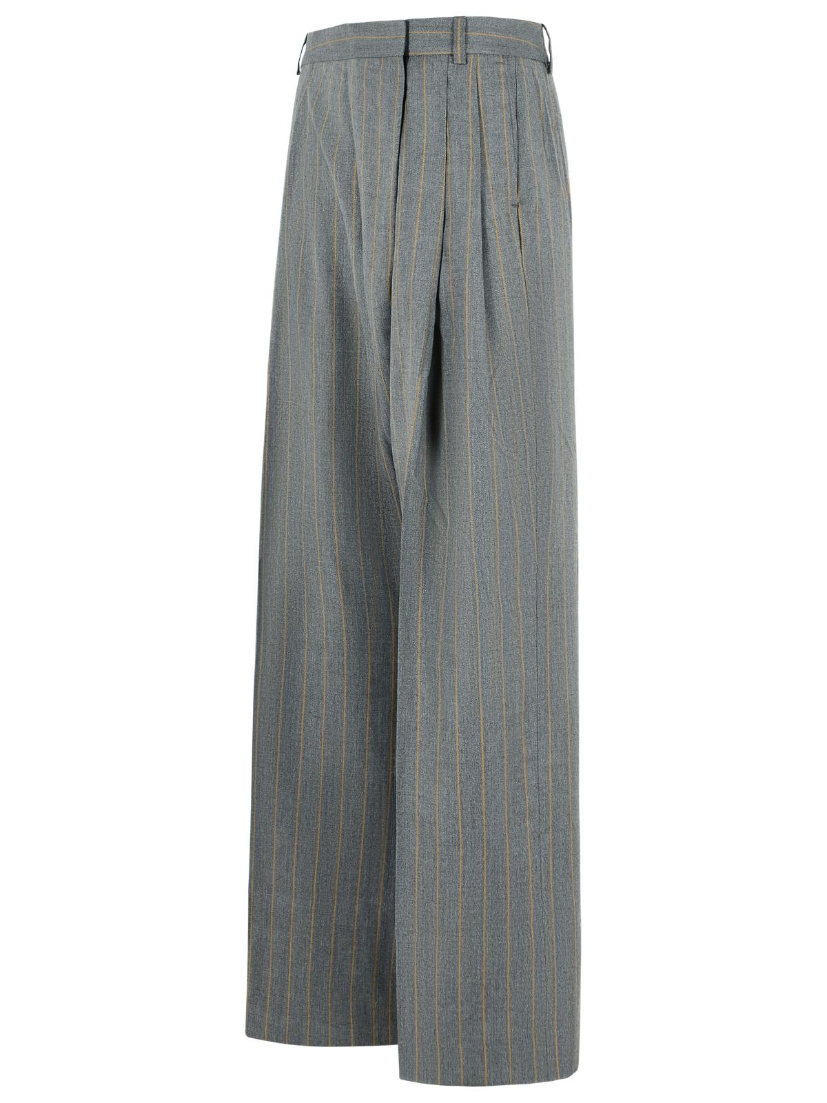 Ganni Grey Wool Blend Trousers Women GANNI