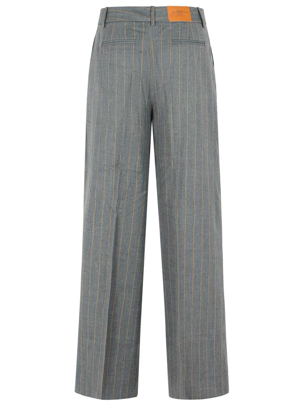 Ganni Grey Wool Blend Trousers Women GANNI